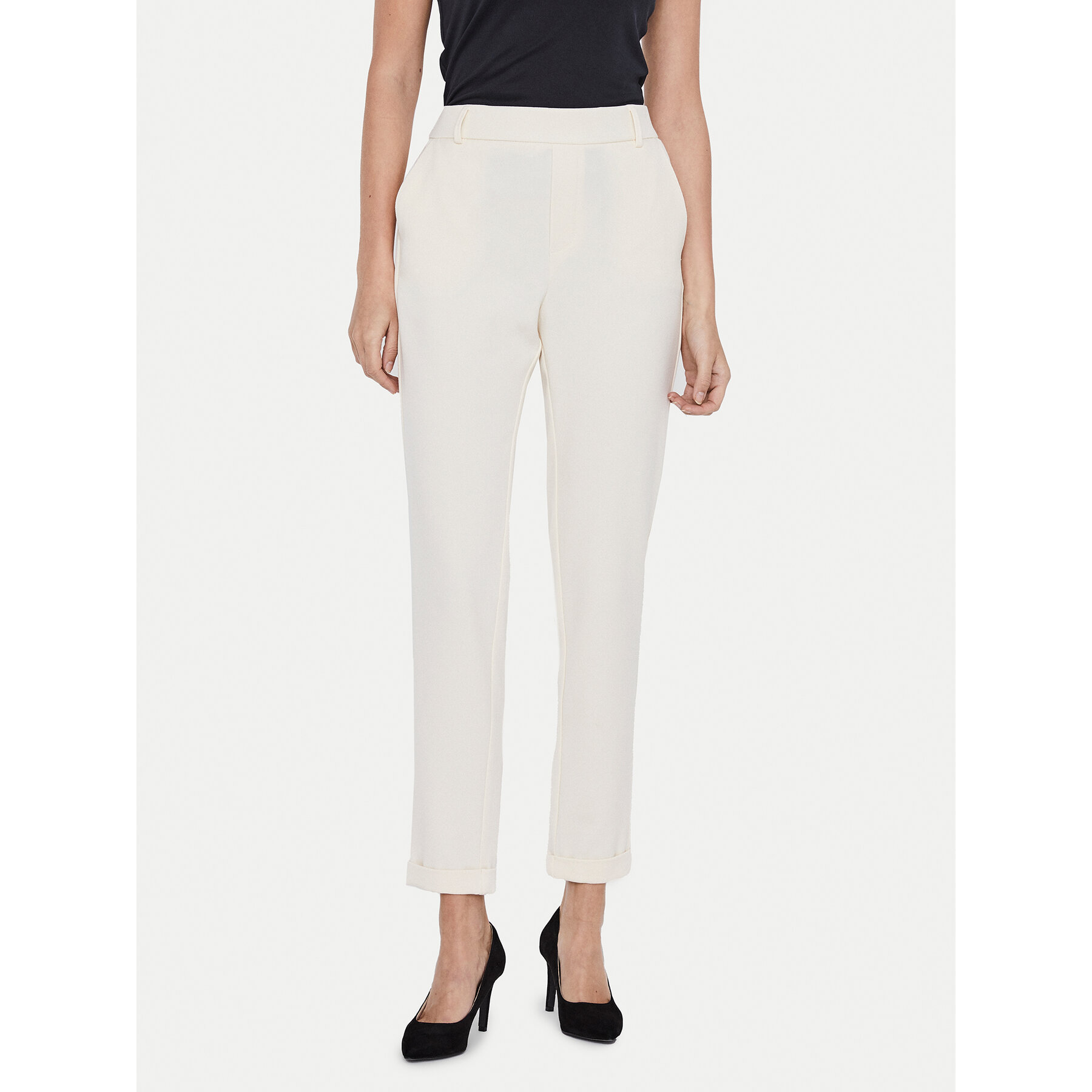Vero Moda Chinosy Maya 10225280 Beżowy Regular Fit
