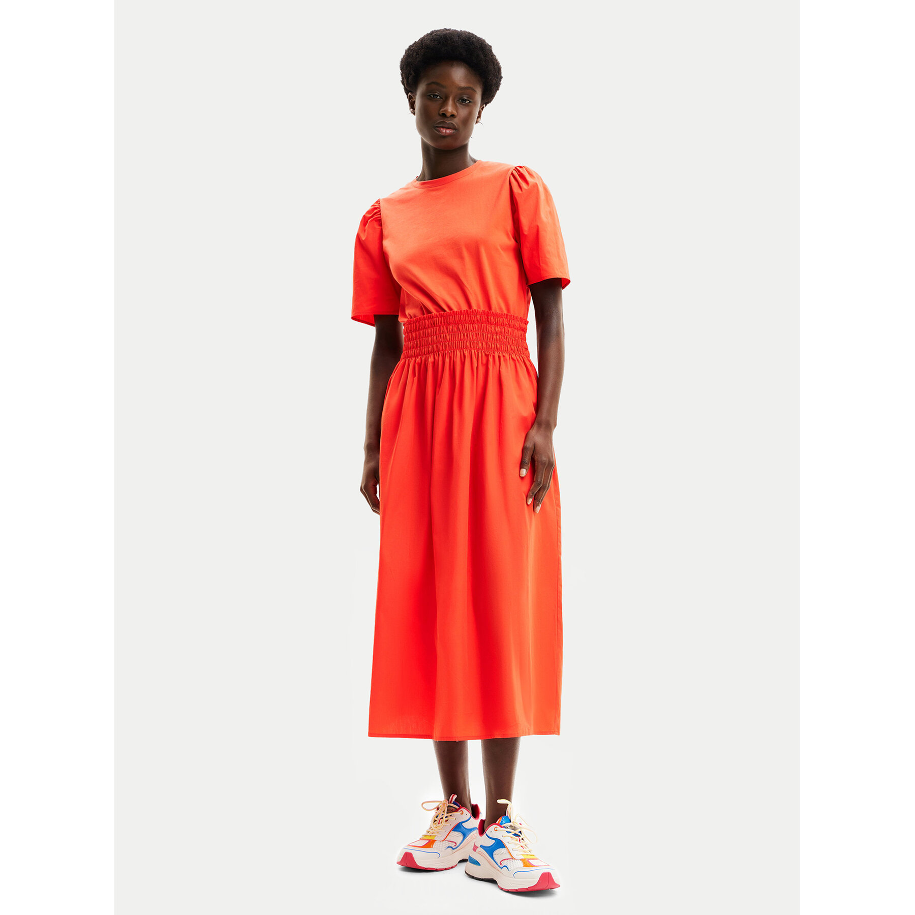 Desigual Sukienka letnia Omaha 24SWVW67 Pomarańczowy Loose Fit