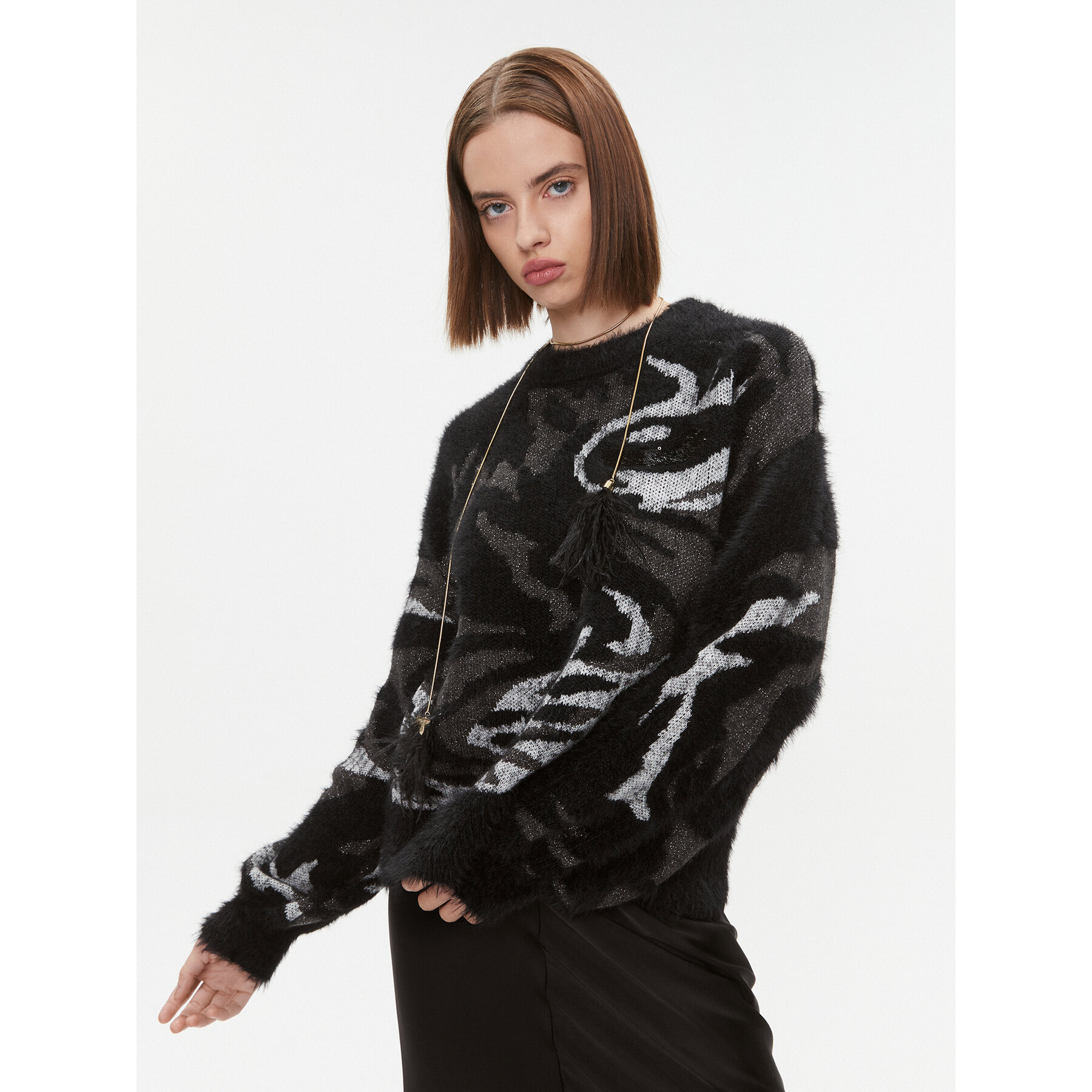 DKNY Sweter P3MSB00Z Czarny Regular Fit