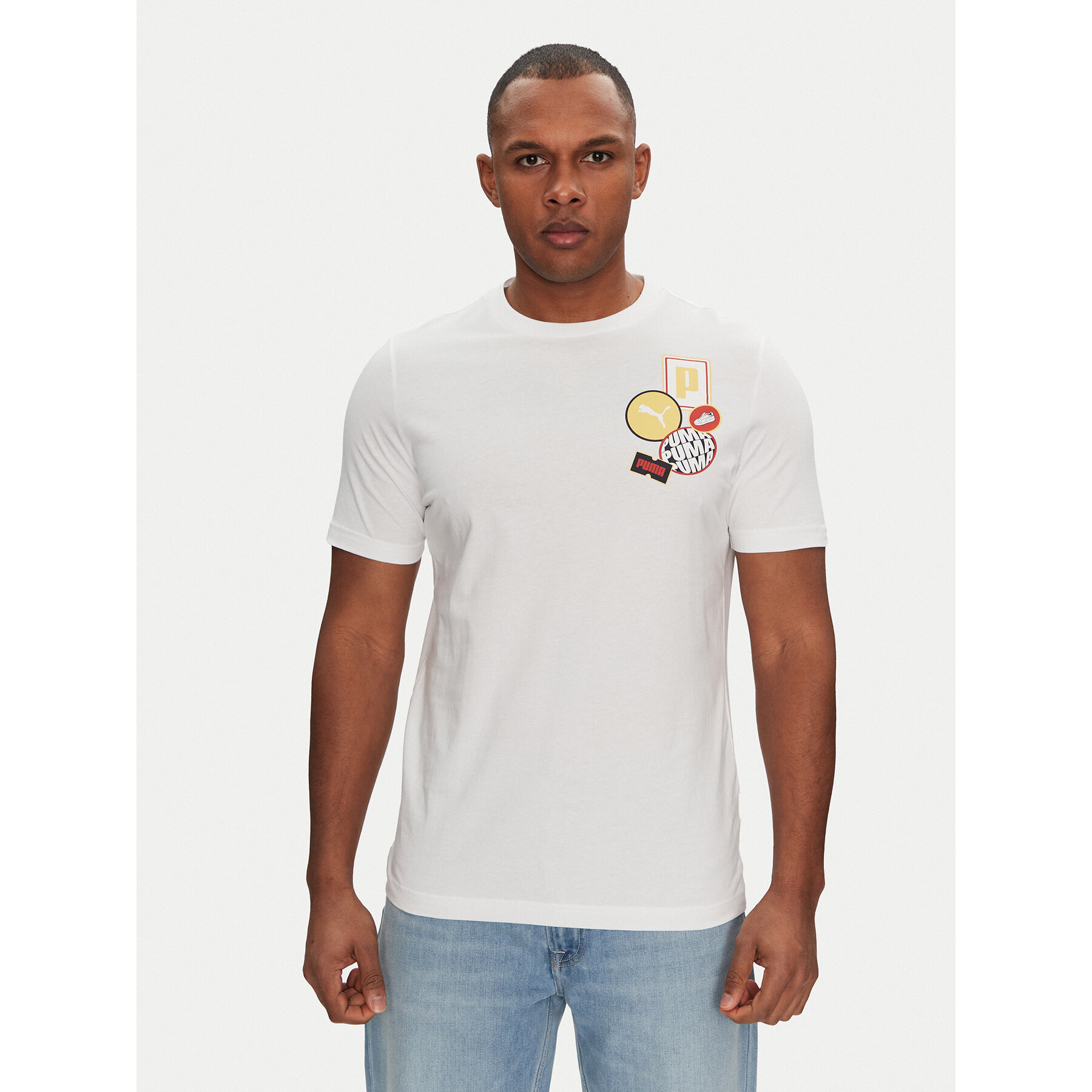 Puma T-Shirt Graphics Icon 684829 Biały Regular Fit