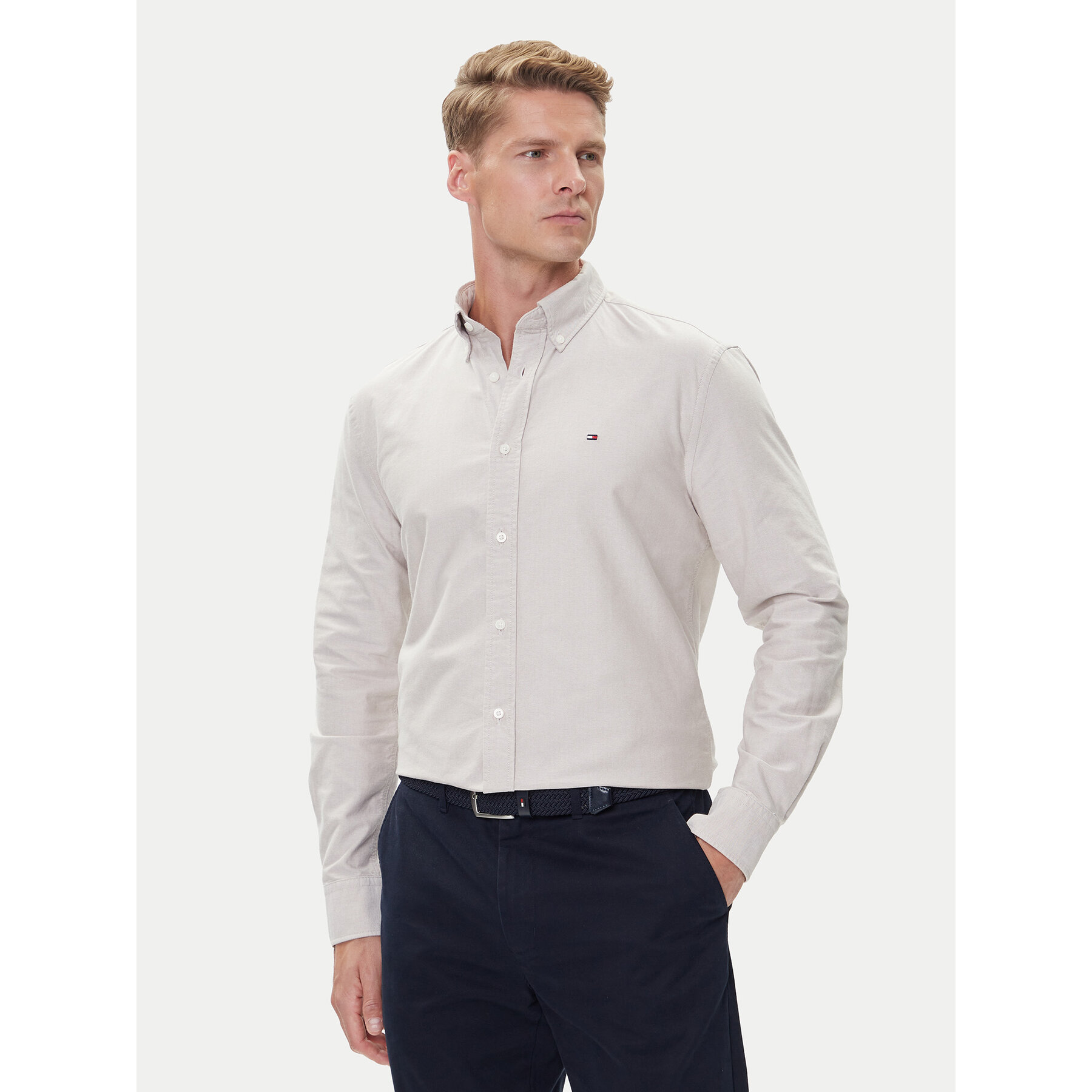 Tommy Hilfiger Koszula Solid Heritage MW0MW35774 Beżowy Regular Fit