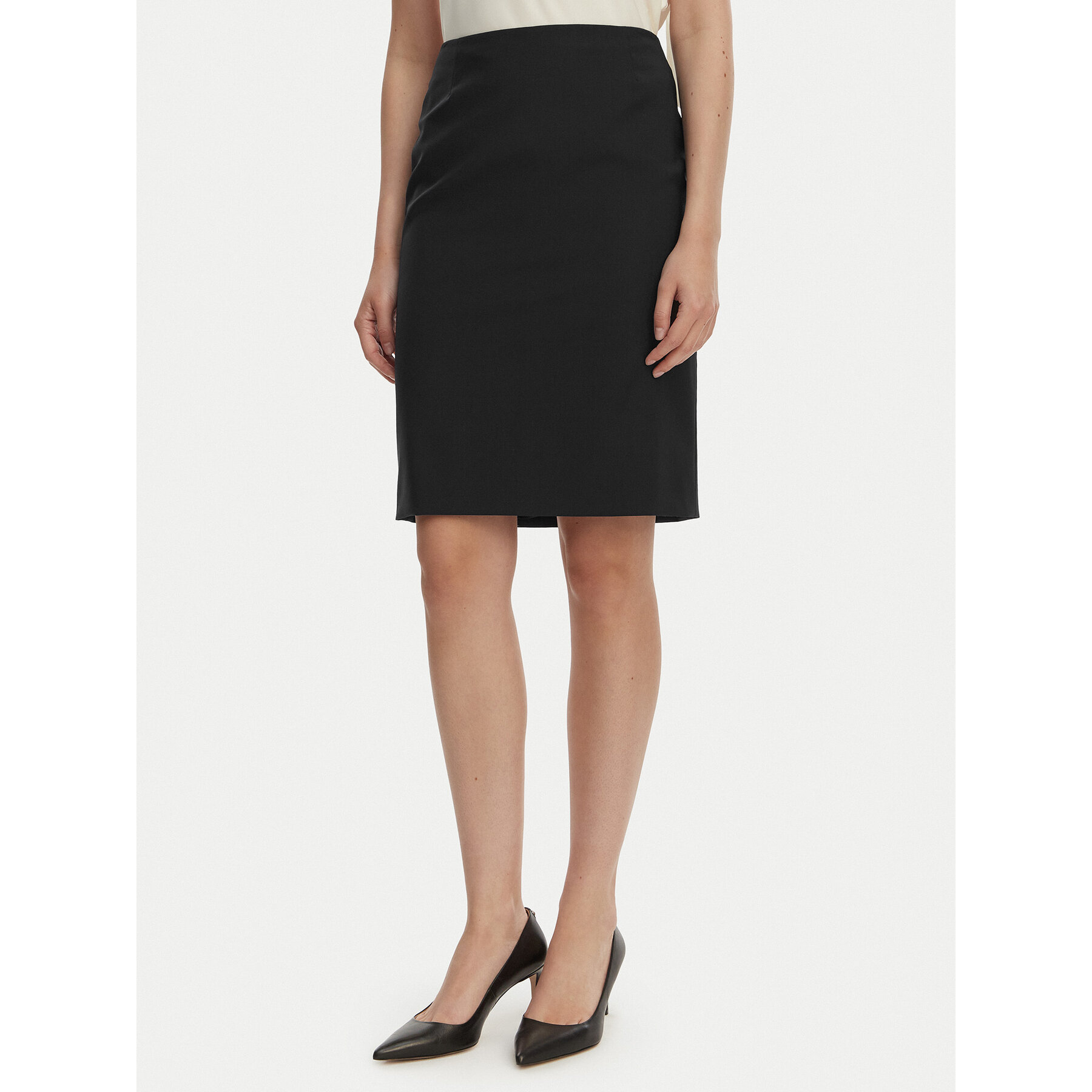 Boss Spódnica ołówkowa Vileah 50490036 Granatowy Slim Fit