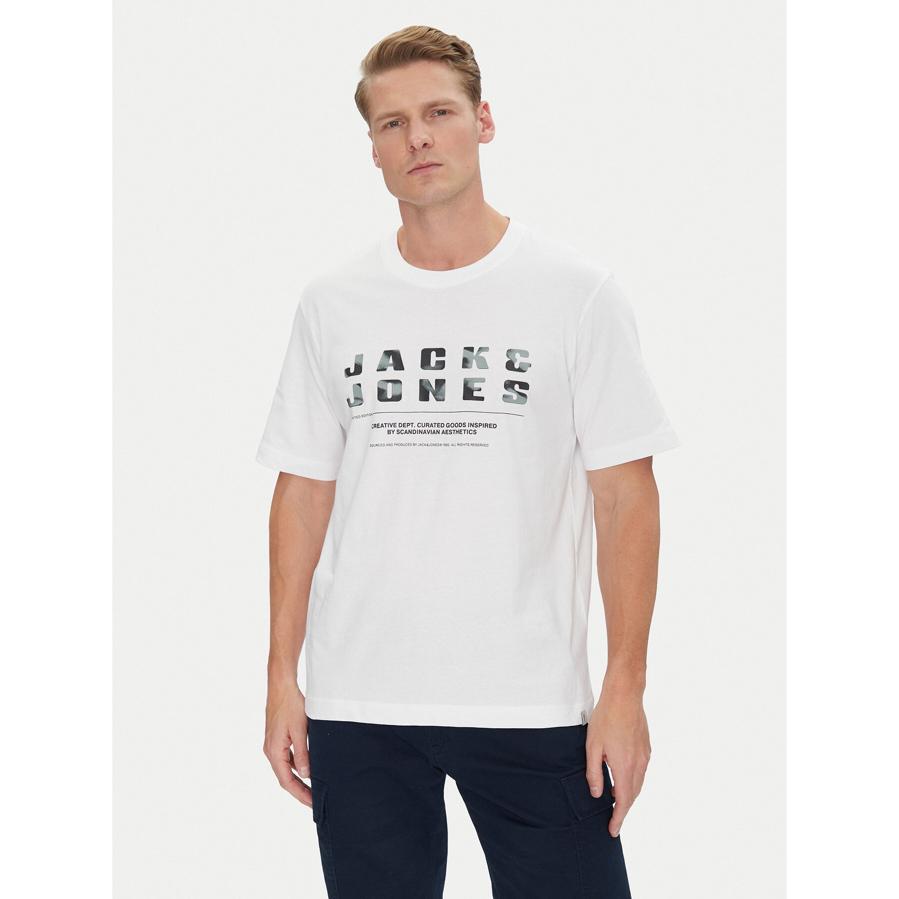 Jack & Jones T-Shirt Recharge 12274716 Biały Relaxed Fit