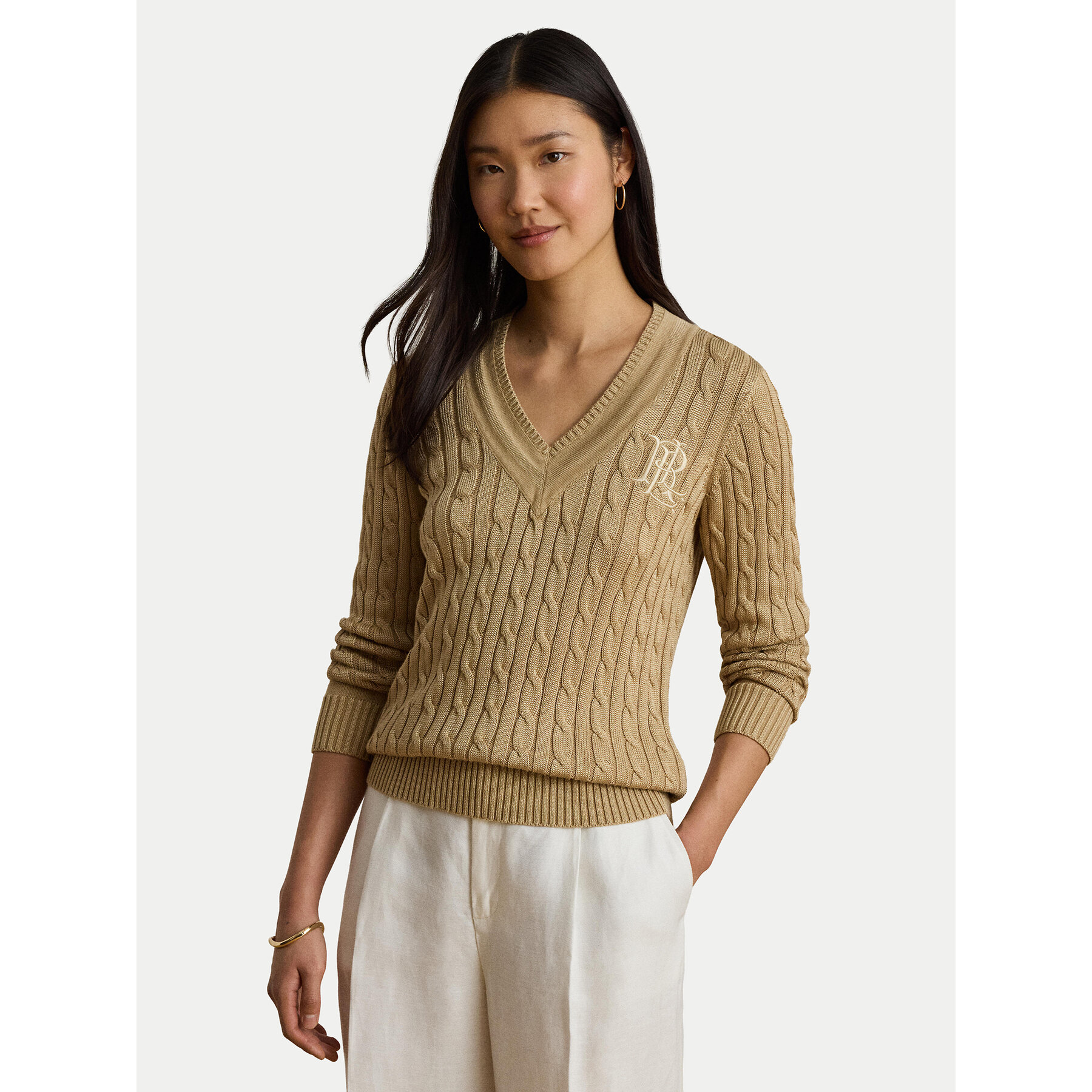 LAUREN RALPH LAUREN Sweter Meren 200888795013 Beżowy Regular Fit