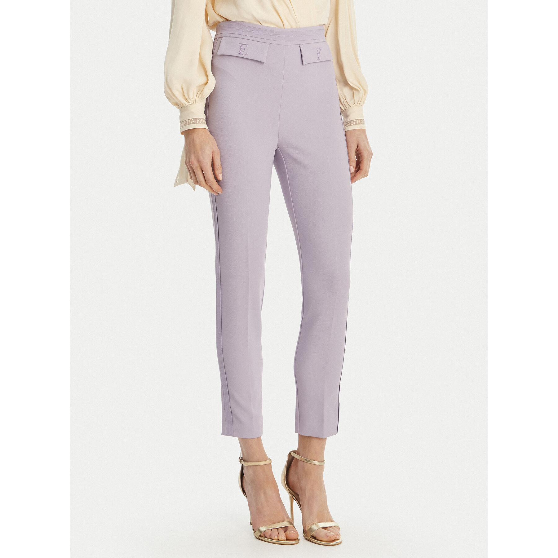 Elisabetta Franchi Spodnie materiałowe PA-170-61E2-V290 Fioletowy Regular Fit