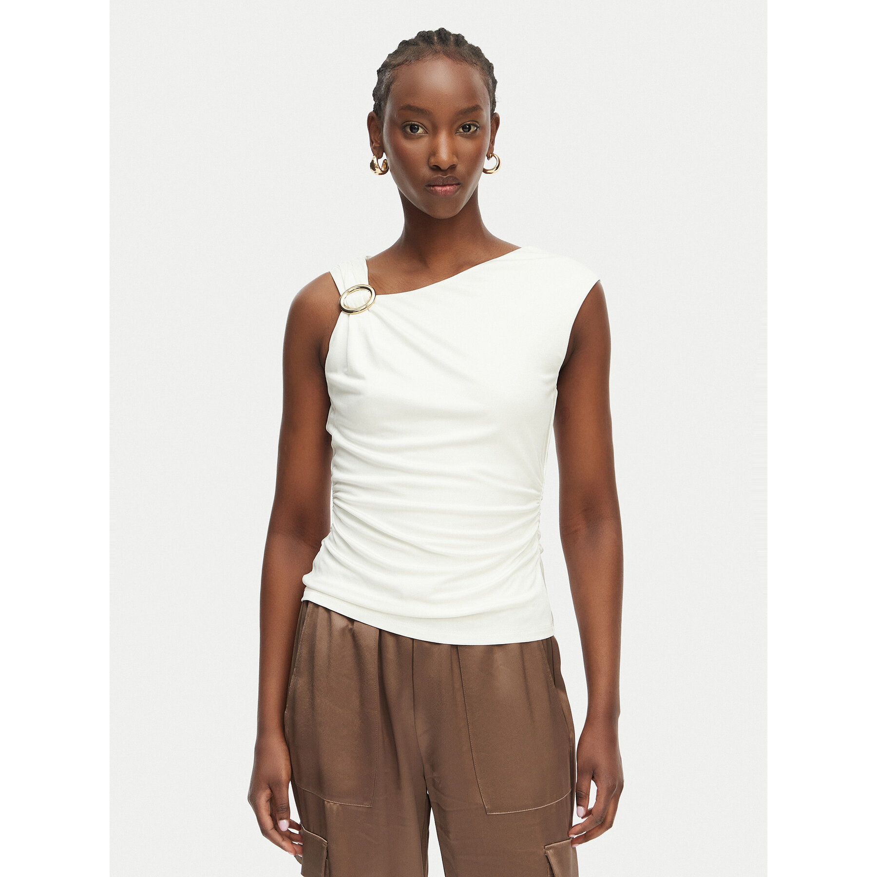 Marciano Guess Top G6GP02 K3068 Kremowy Slim Fit