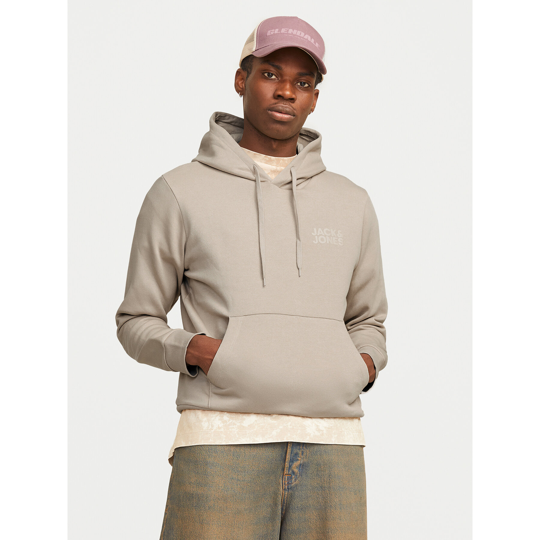 Jack & Jones Bluza Corp Logo 12152840 Beżowy Standard Fit