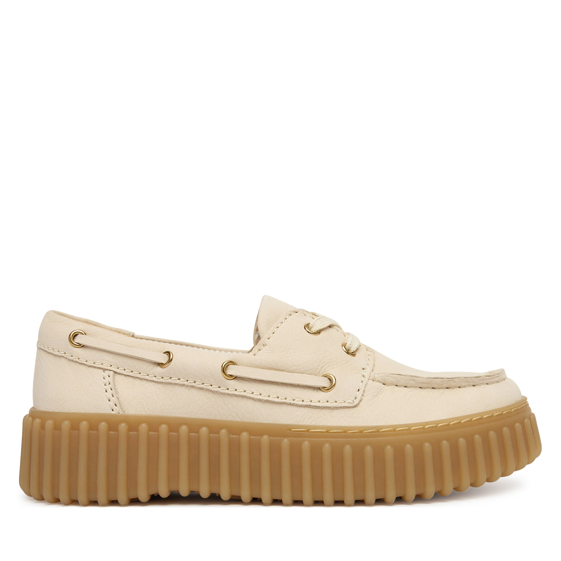 Clarks Półbuty Torhill Boat 26186302 Écru