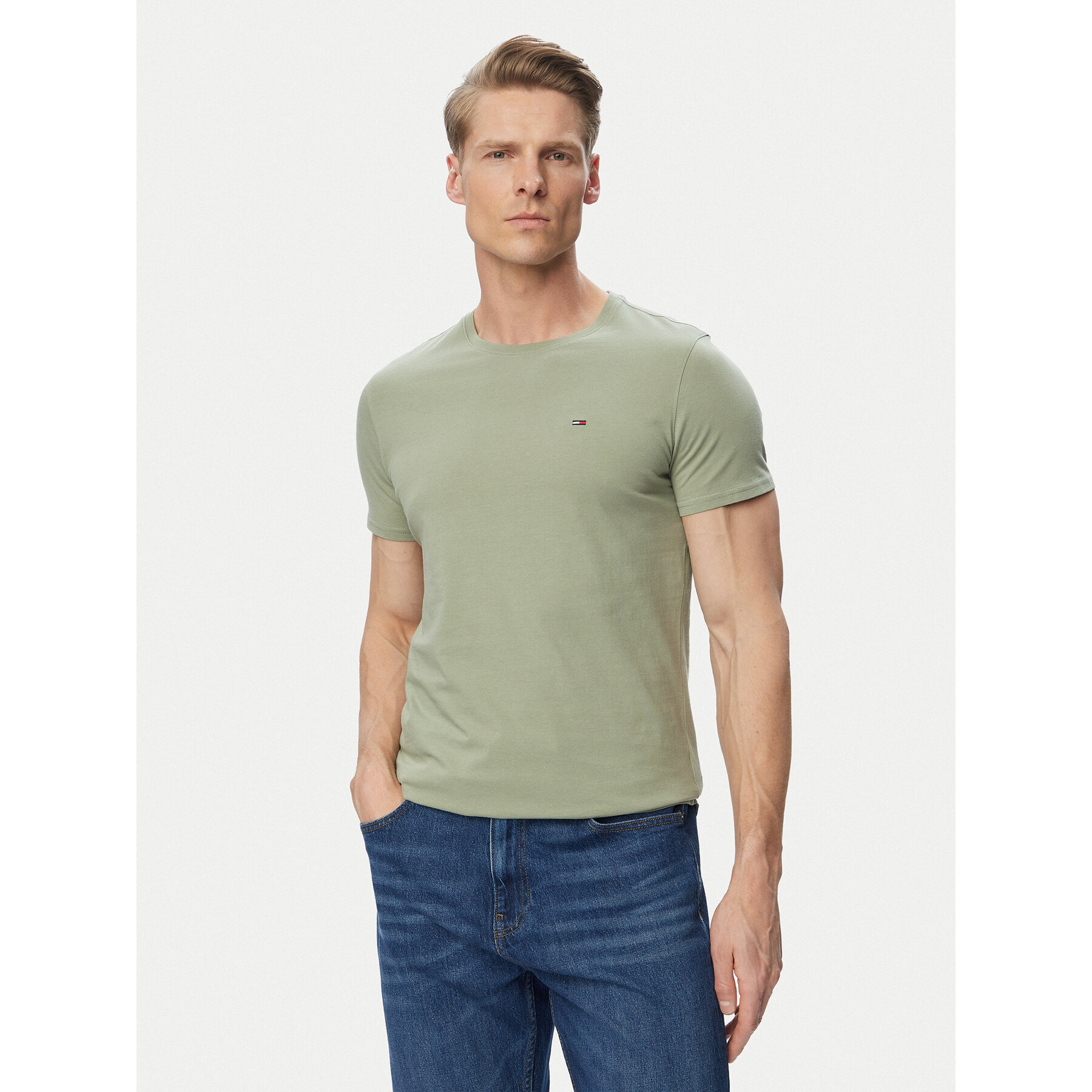 Tommy Jeans T-Shirt DM0DM04411 Khaki Slim Fit