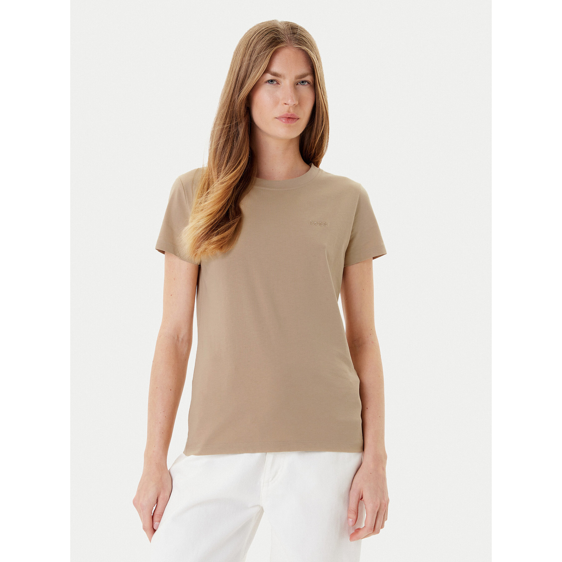BOSS T-Shirt C_Esogo_1 50506973 Beżowy Slim Fit