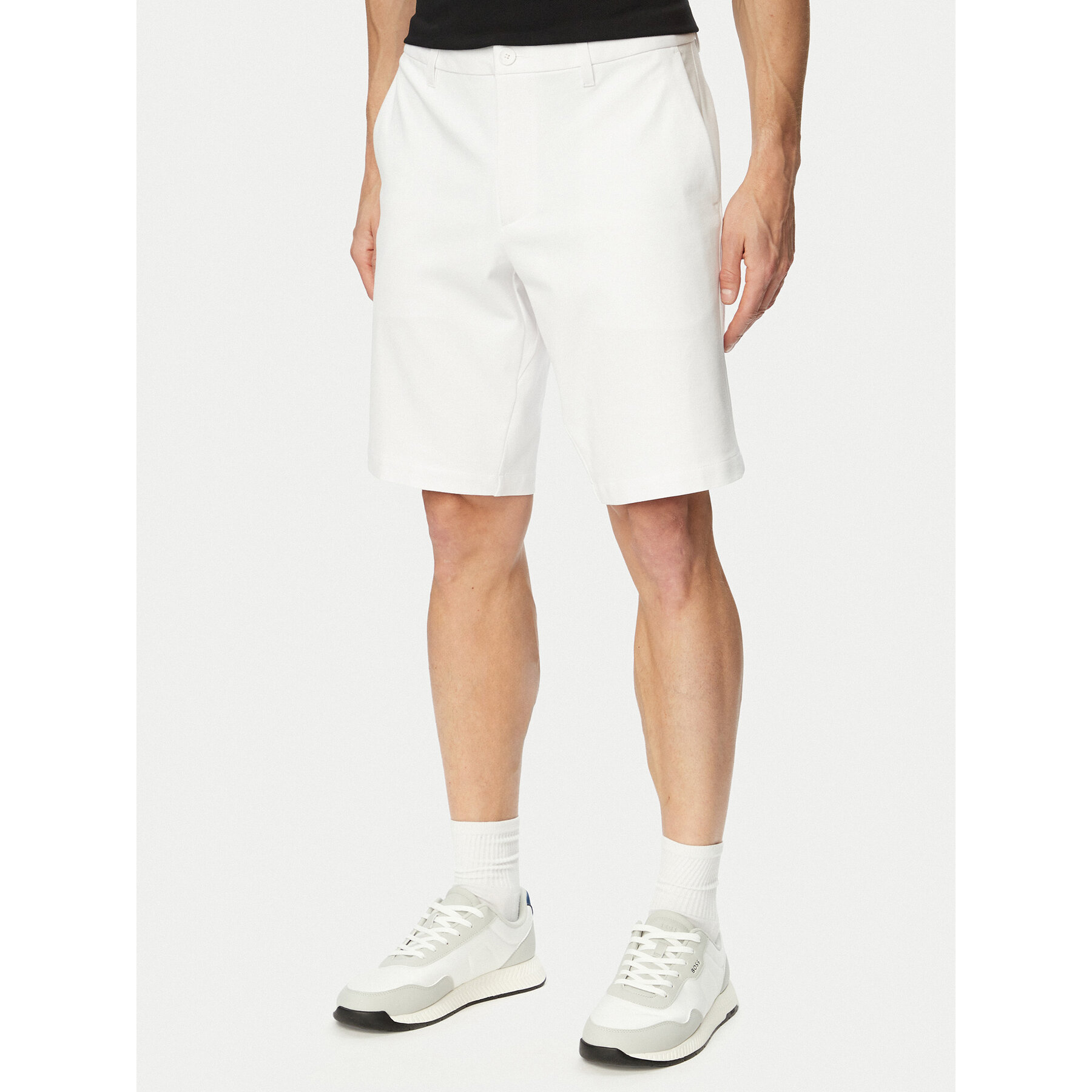 BOSS Szorty materiałowe 50511436 Biały Regular Fit