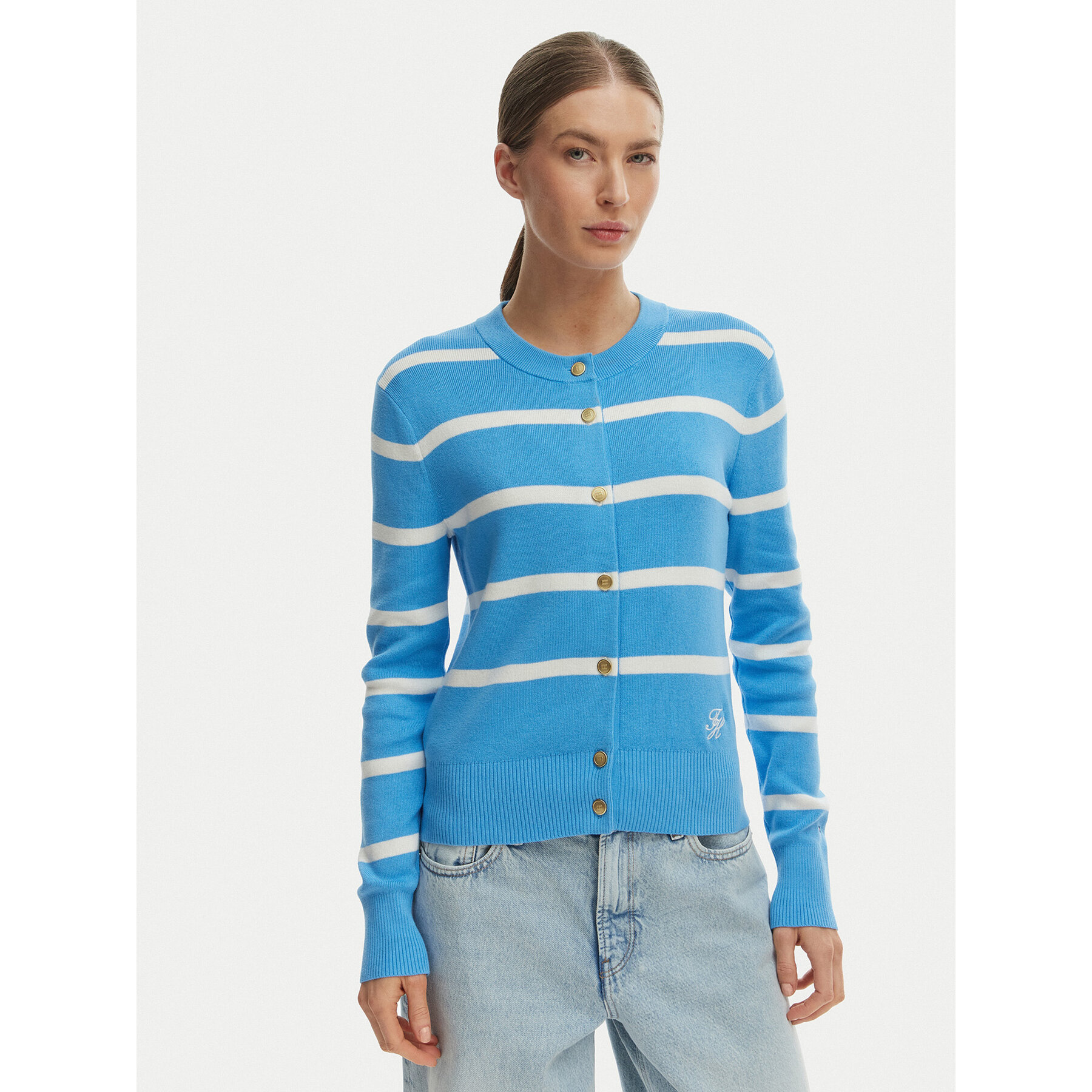 Tommy Hilfiger Kardigan WW0WW49617 Niebieski Regular Fit