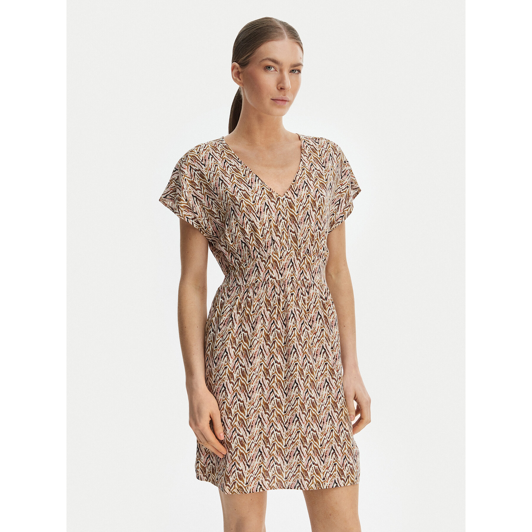 ONLY Sukienka letnia Nova 15342707 Beżowy ciemny Regular Fit