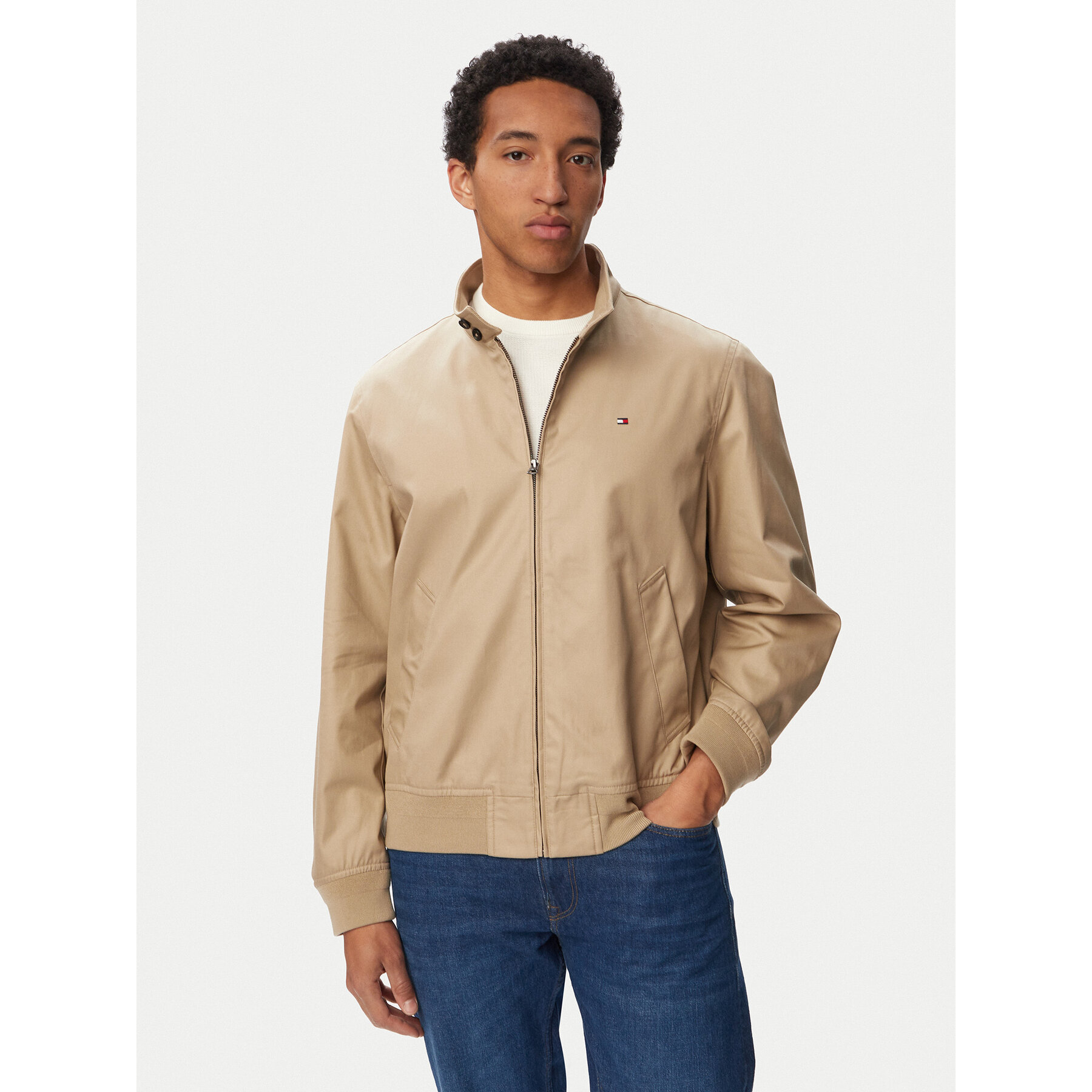 Tommy Hilfiger Kurtka przejściowa Classic Harrington MW0MW43468 Beżowy Regular Fit