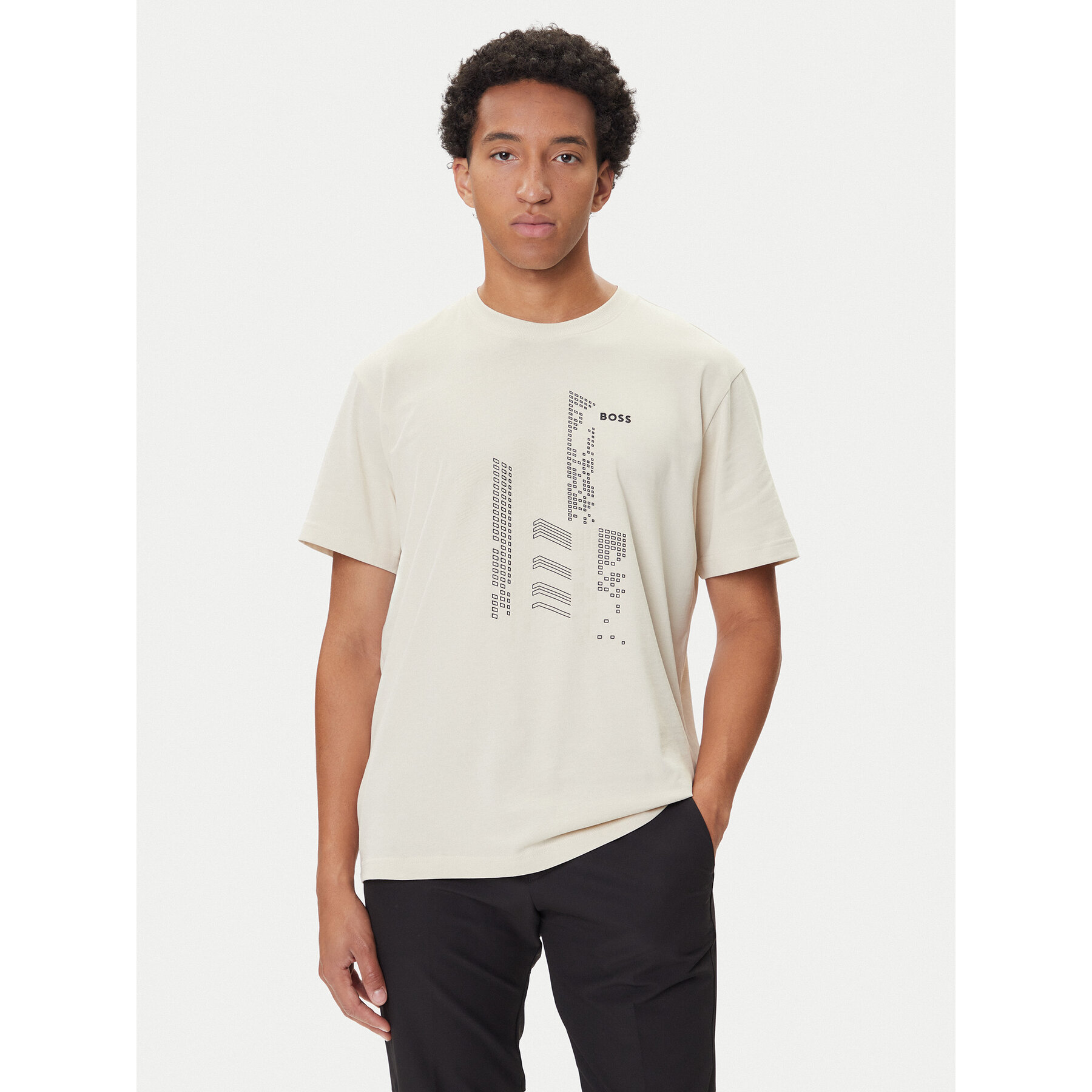 BOSS T-Shirt GRX Zone 50552184 Beżowy Relaxed Fit