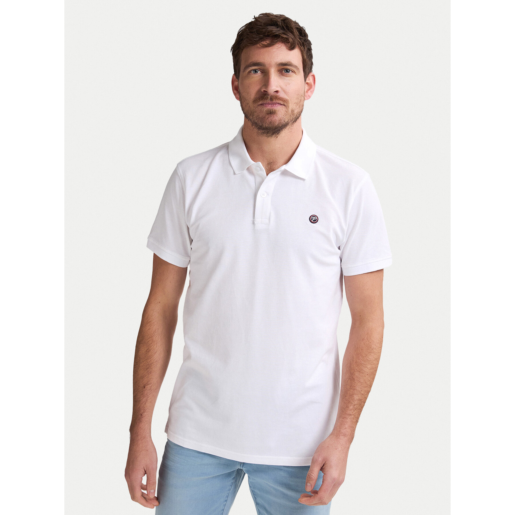 Petrol Industries Polo M-ROS-POL002 Biały Regular Fit
