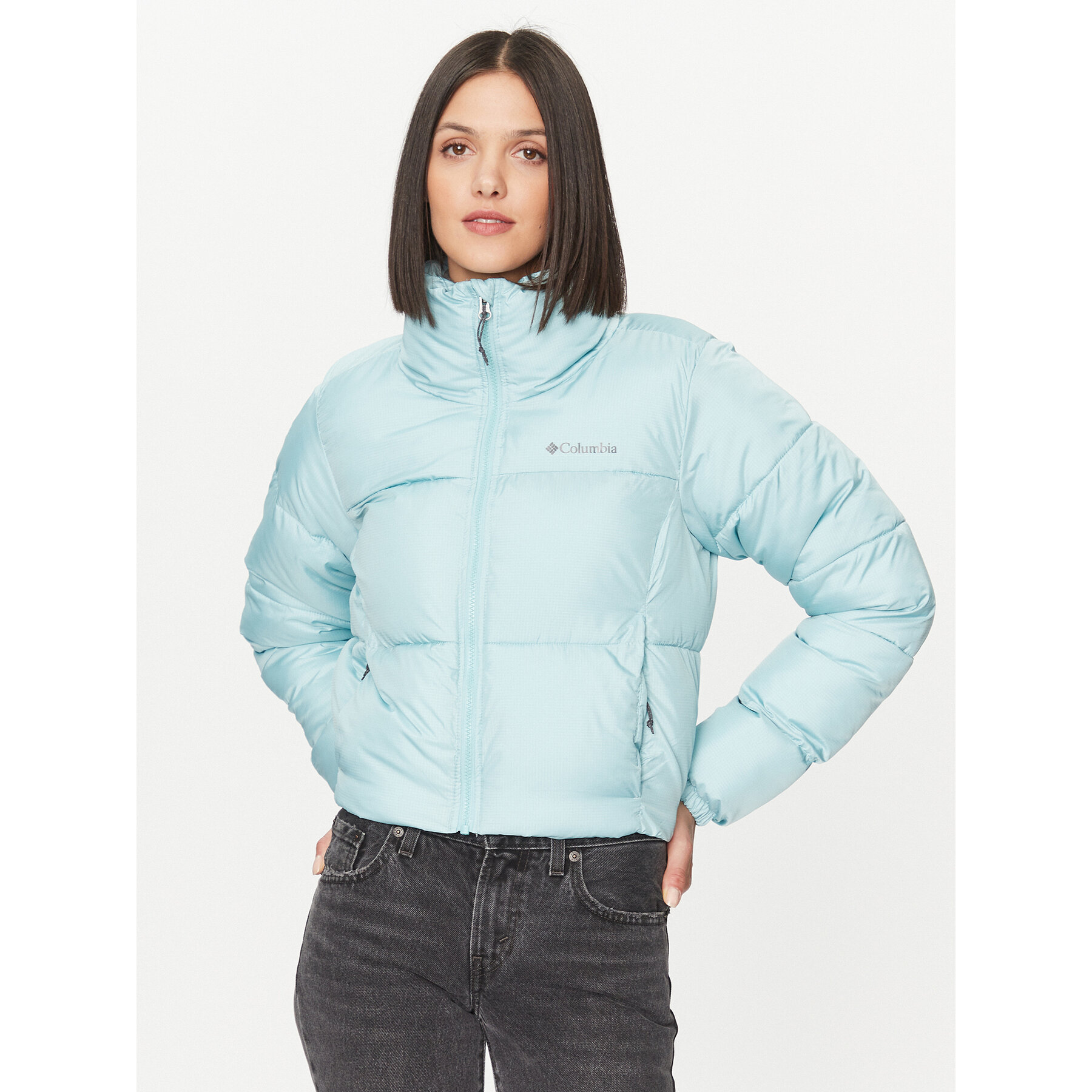 Columbia Kurtka zimowa Puffect™ Cropped Jacket Zielony Regular Fit