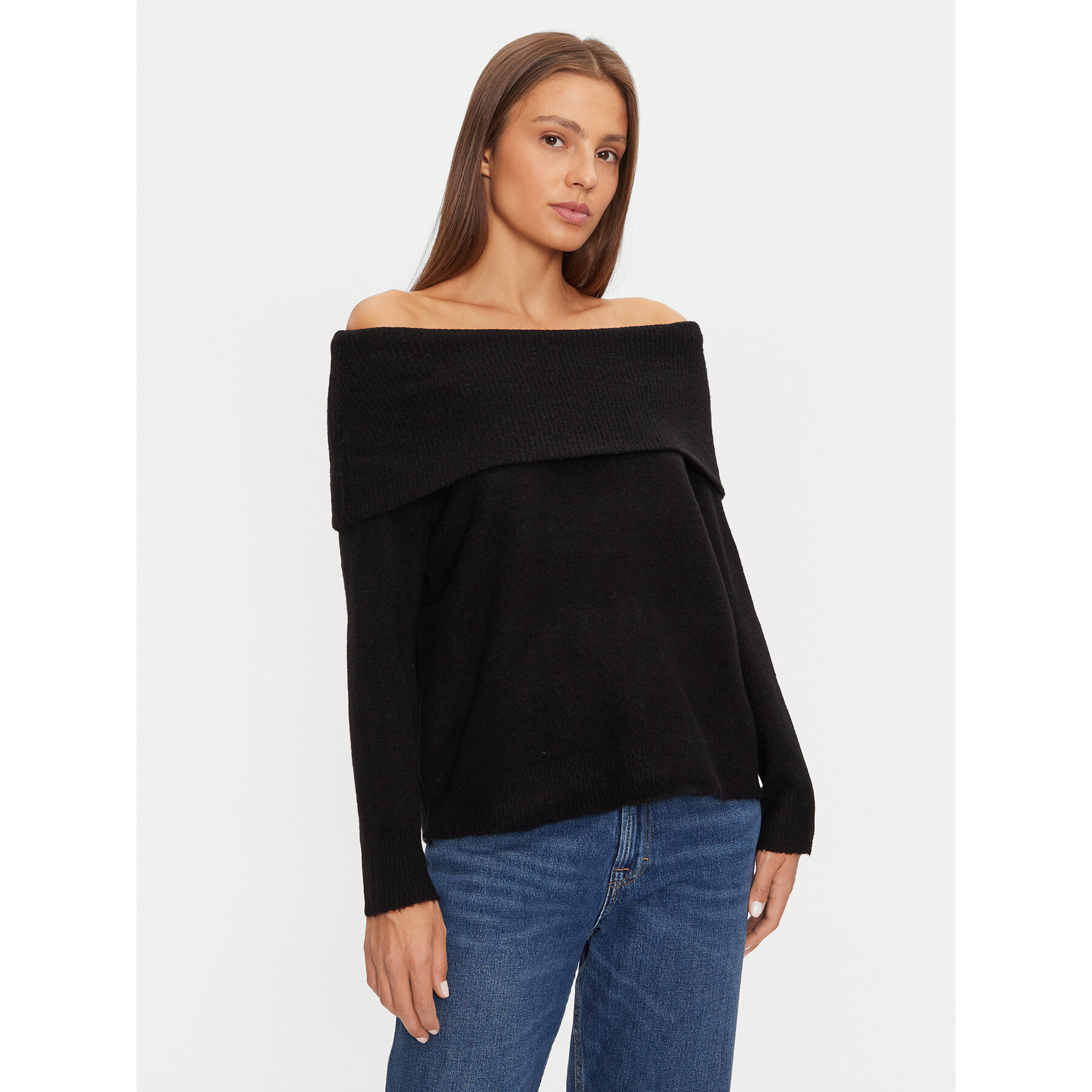 Brave Soul Sweter LK-248EVERLYNA Czarny Regular Fit