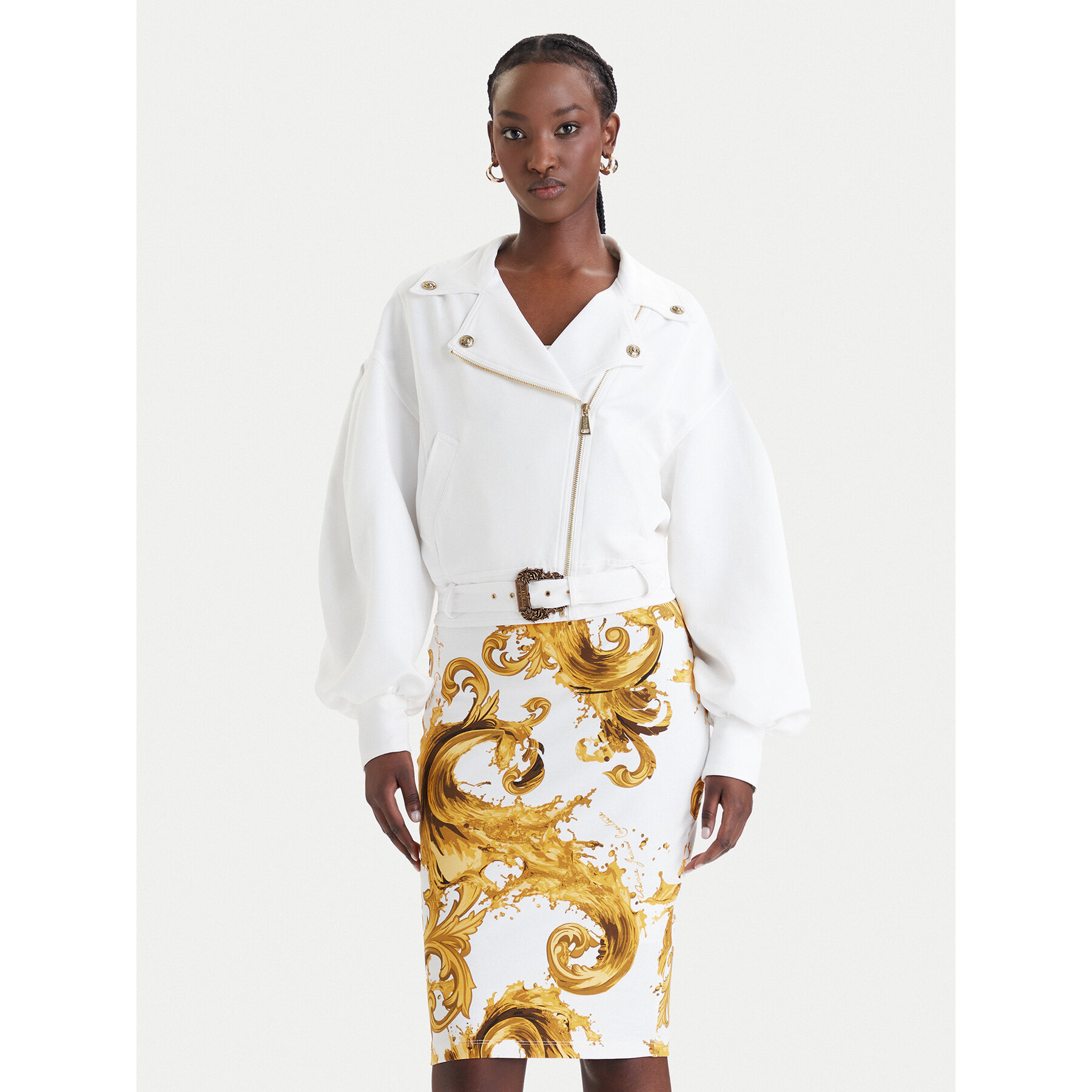 Versace Jeans Couture Kurtka przejściowa 80HAS410 N0432 Biały Loose Fit
