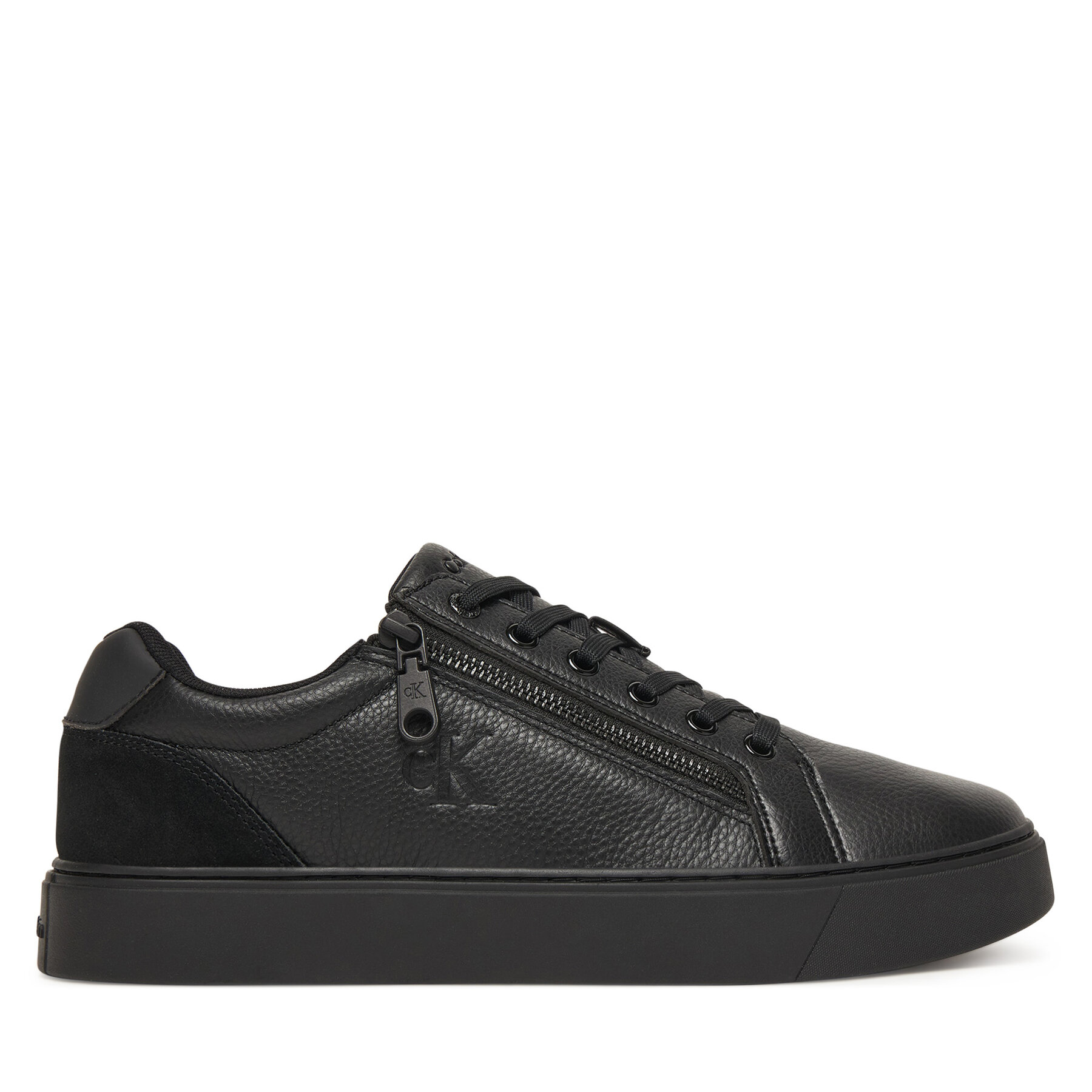 Calvin Klein Sneakersy Classic Cup Laceup Zip Lth YM0YM01437 Czarny