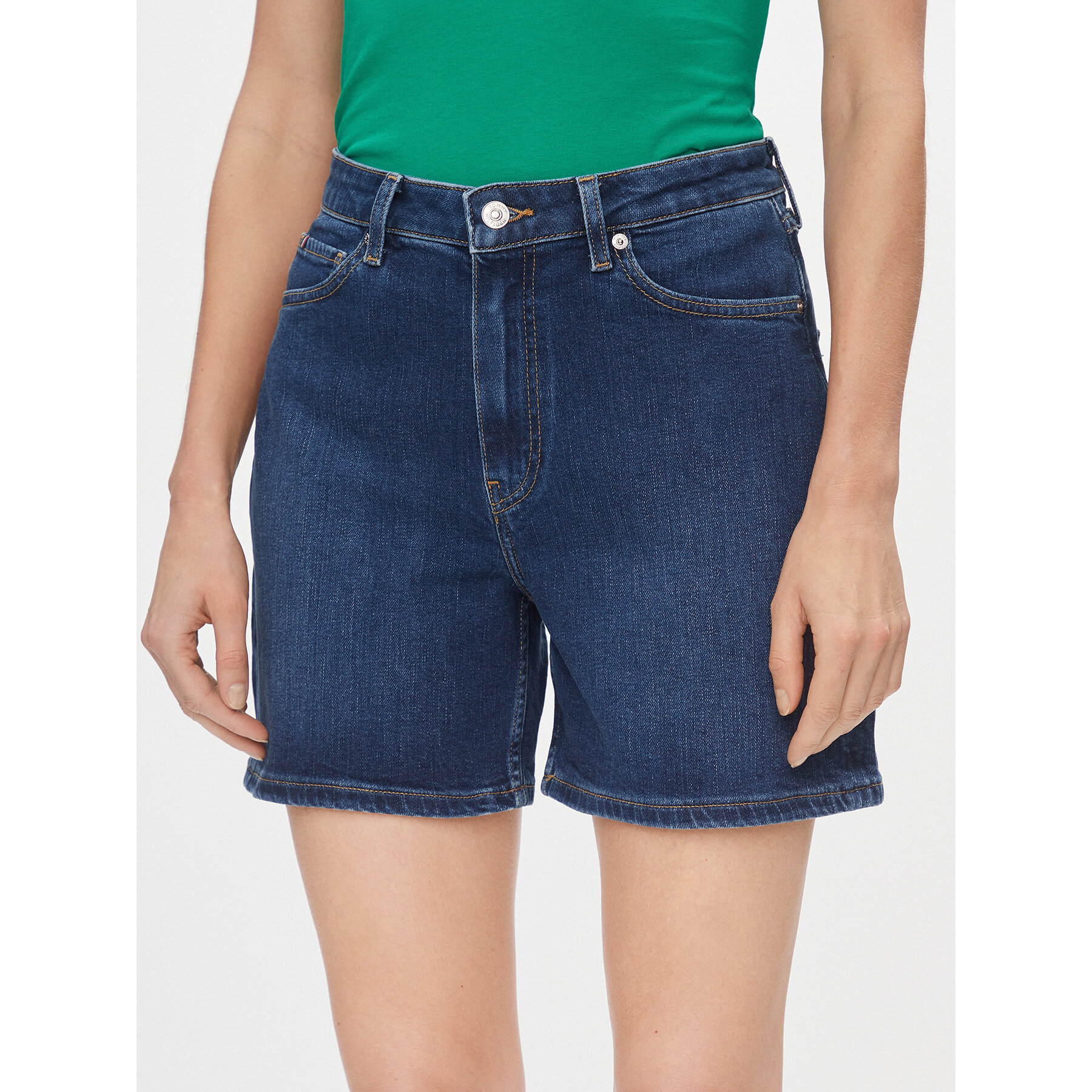 Tommy Hilfiger Szorty jeansowe Dnm Straight Short Rw Kai WW0WW41320 Niebieski Slim Fit