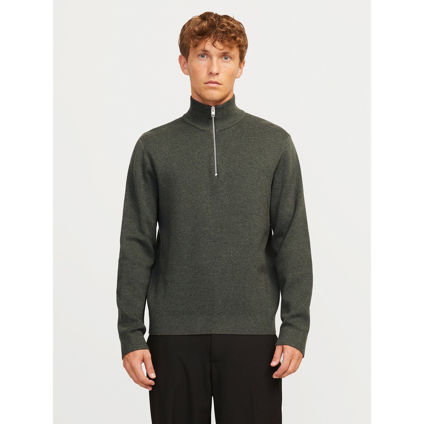 Jack & Jones Sweter Milano 12259664 Szary Relaxed Fit