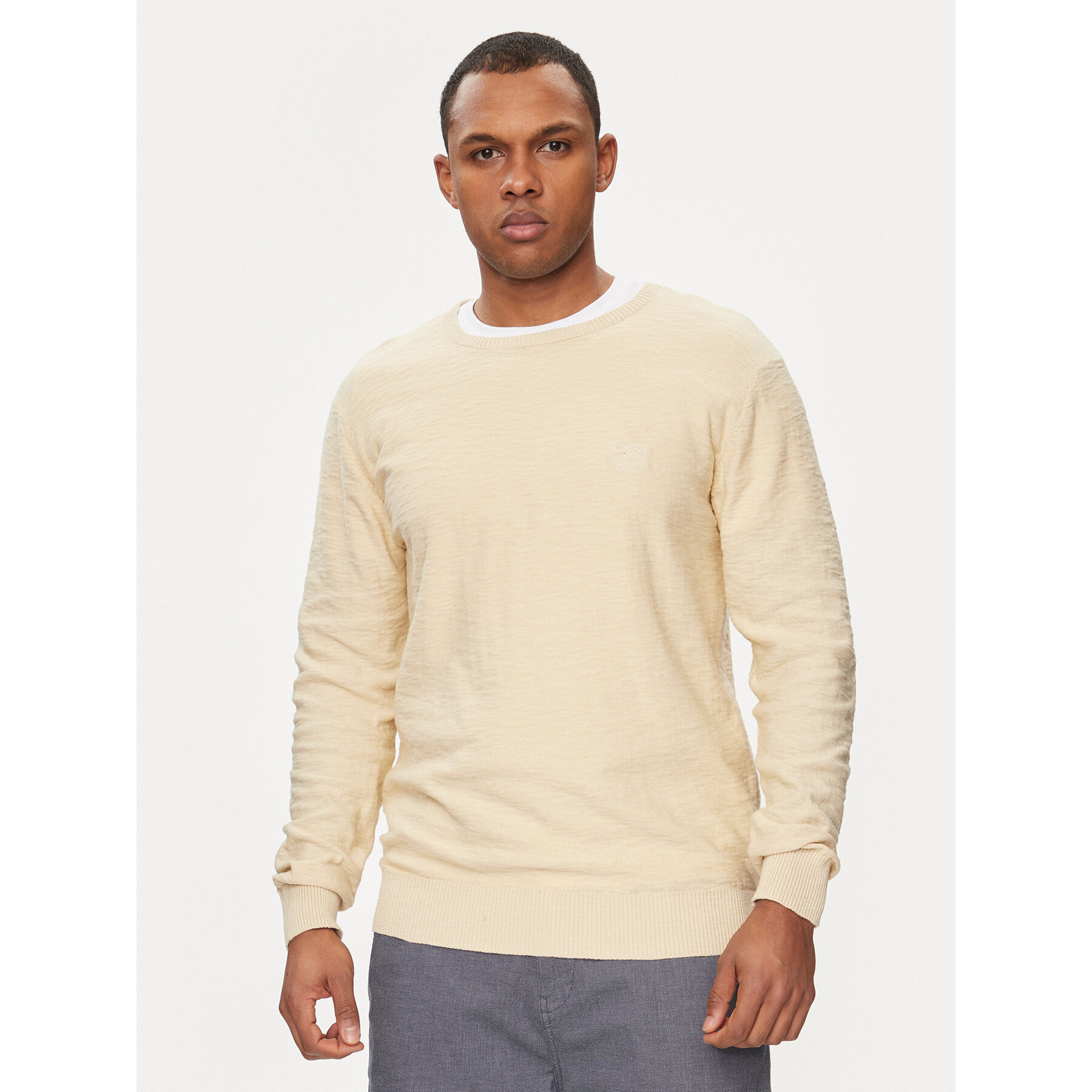 INDICODE Sweter Hugolia 30-459 Beżowy Regular Fit