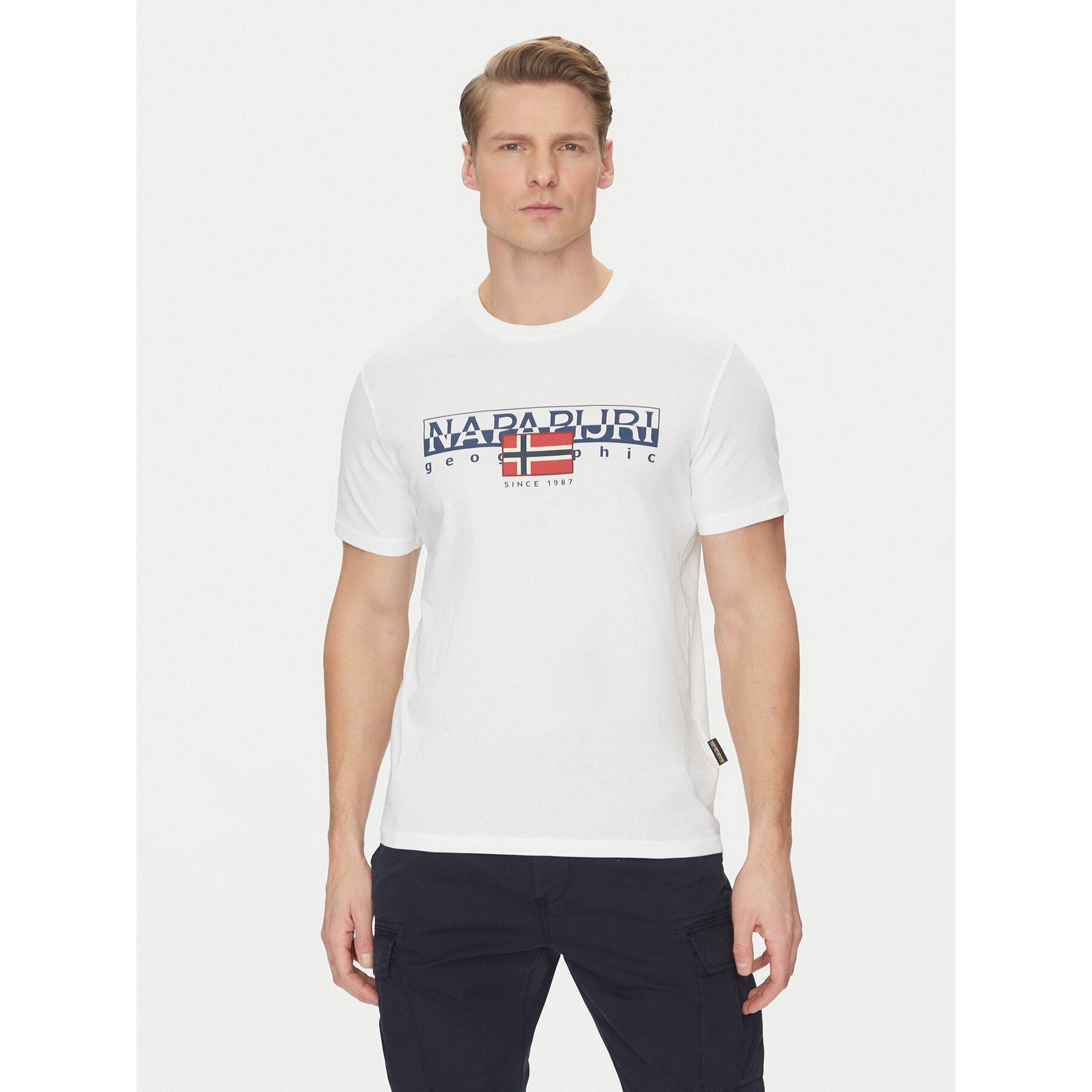 Napapijri T-Shirt S-Aylmer NP0A4HTO Biały Regular Fit