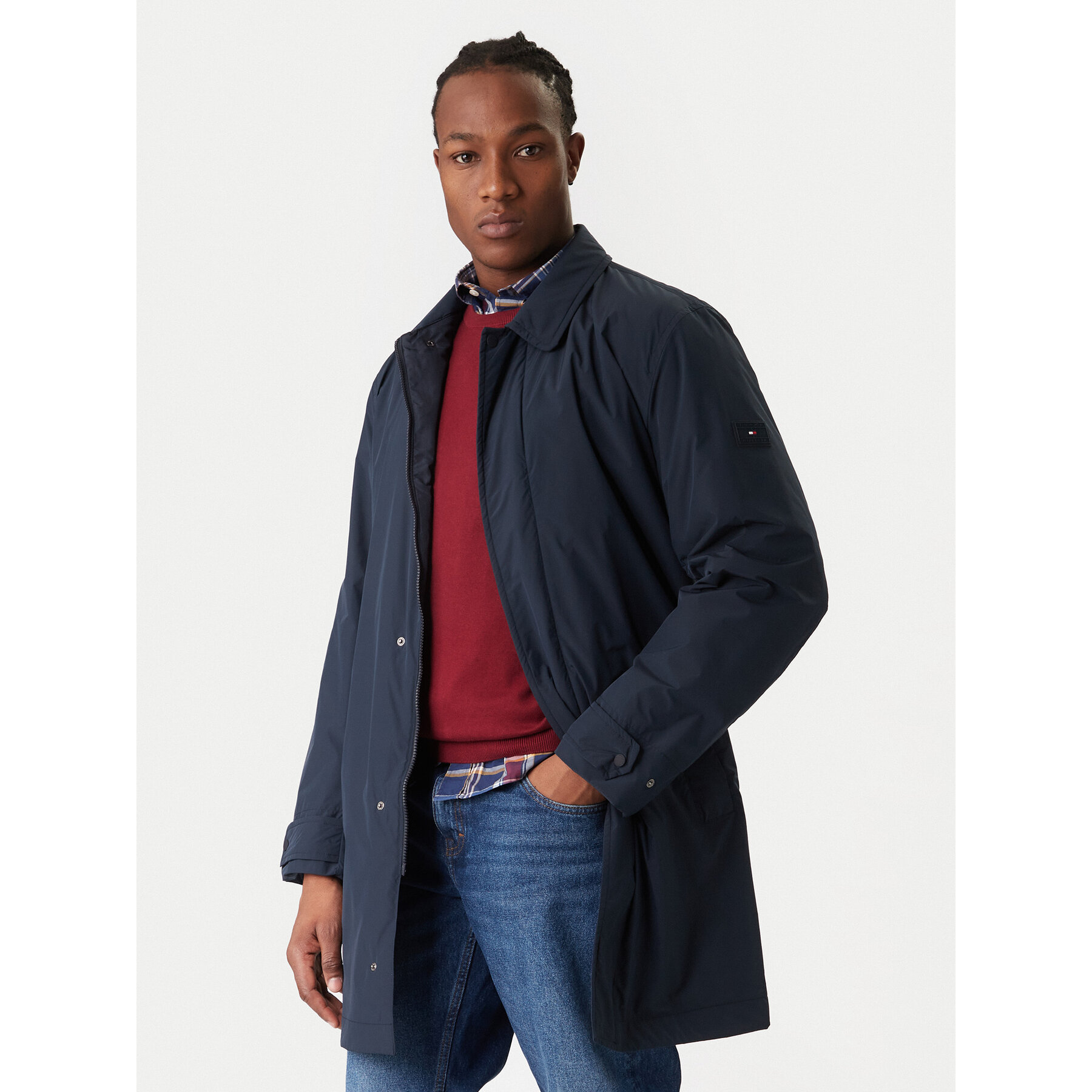 Tommy Hilfiger Płaszcz przejściowy MW0MW42569 Granatowy Regular Fit