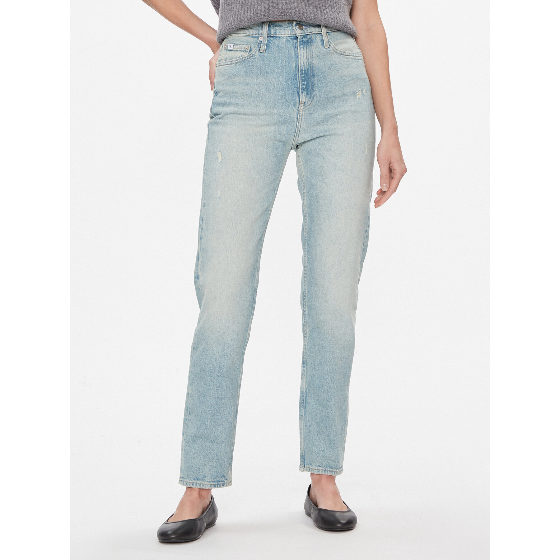 Calvin Klein Jeans Jeansy Authentic Slim Straight J20J222864 Niebieski Slim Fit