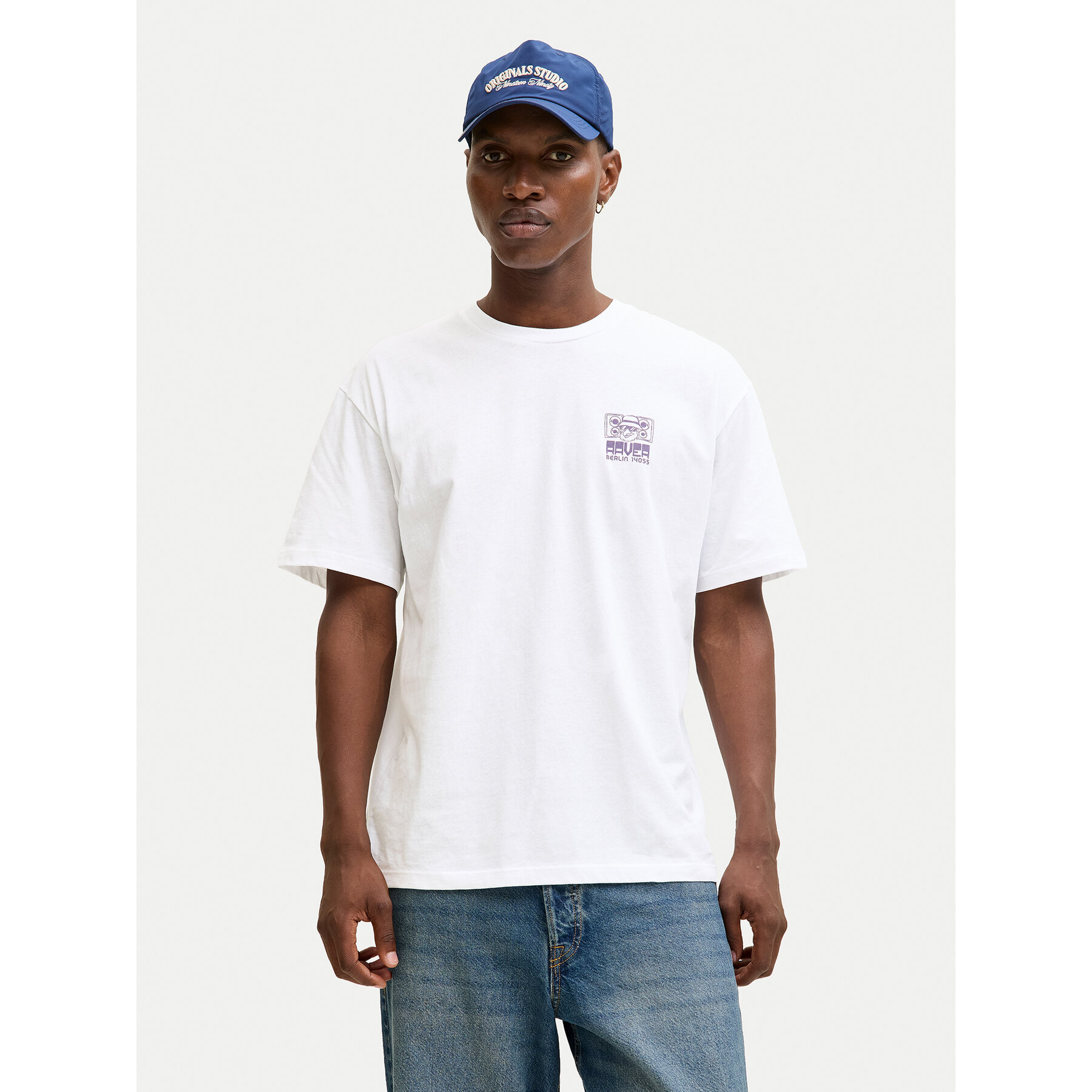 Jack & Jones T-Shirt Raver 12301189 Biały Relaxed Fit