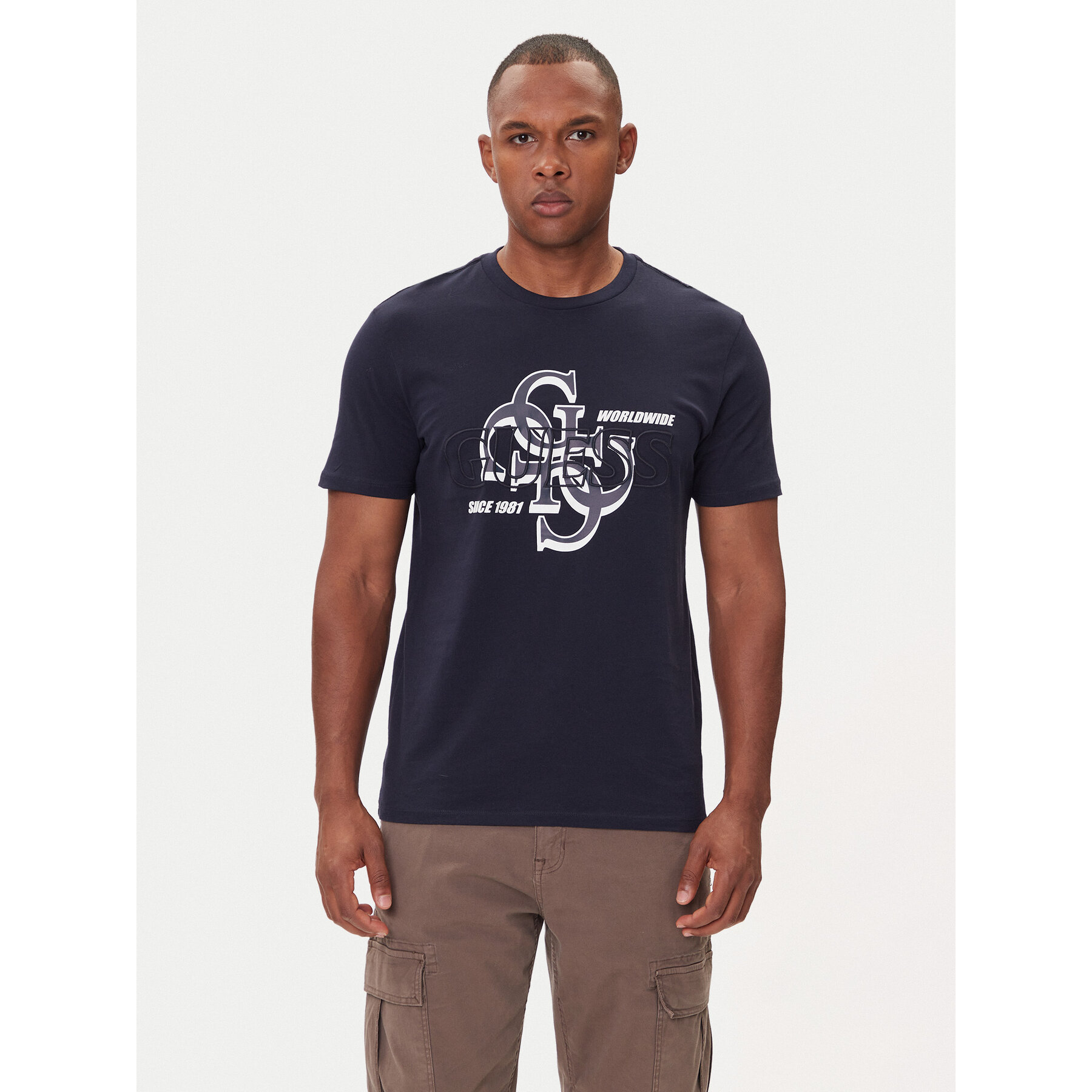Guess T-Shirt M5BI72 I3Z14 Niebieski Slim Fit