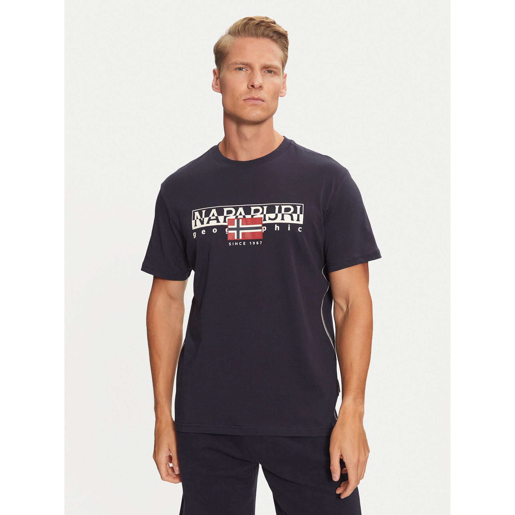 Napapijri T-Shirt S-Aylmer NP0A4HTO Granatowy Regular Fit