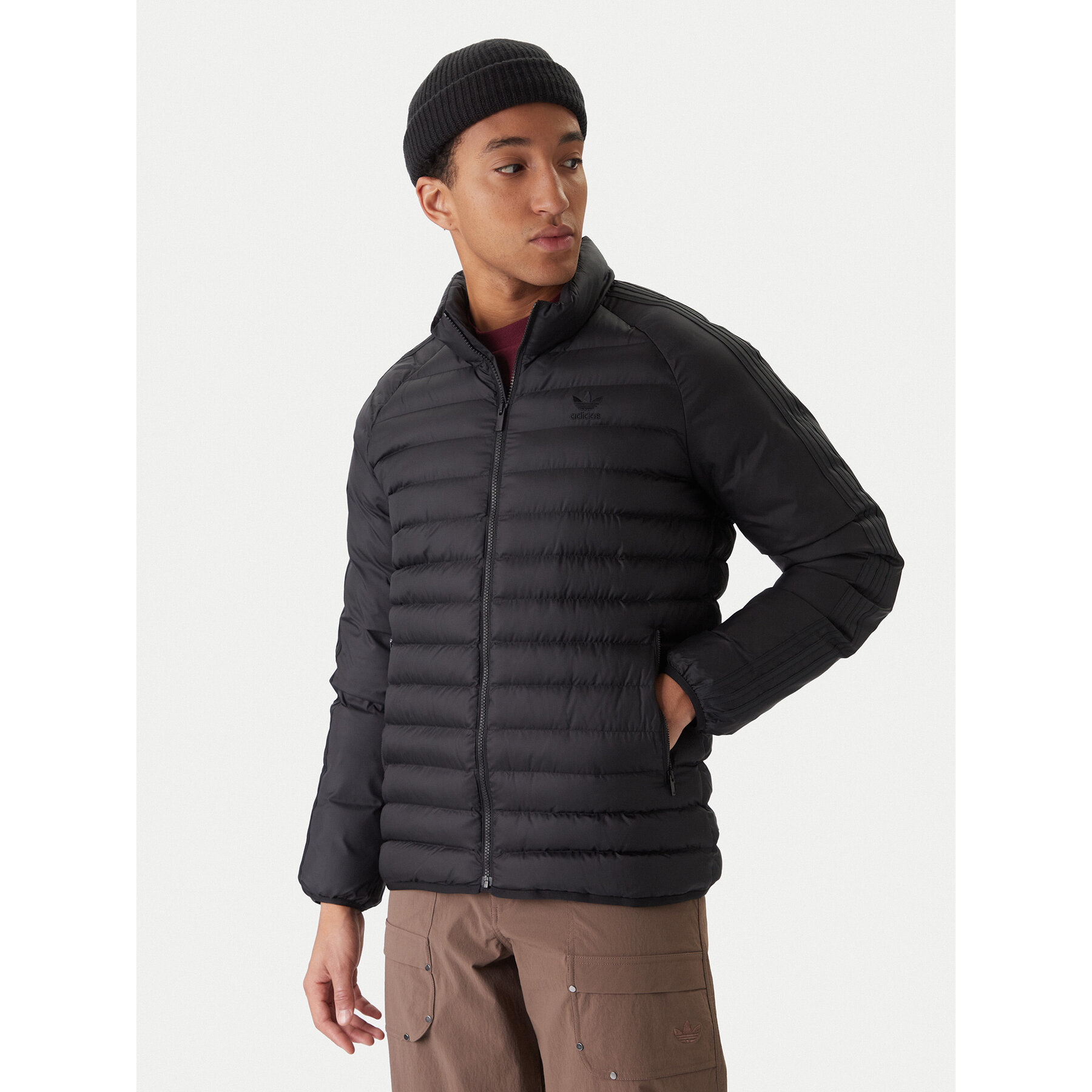 adidas Kurtka przejściowa JW5844 Czarny Slim Fit