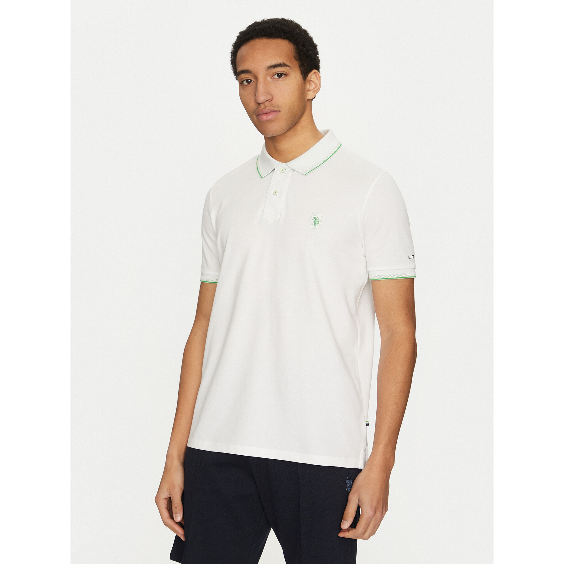 U.S. Polo Assn. Polo MUP3508 Biały Regular Fit