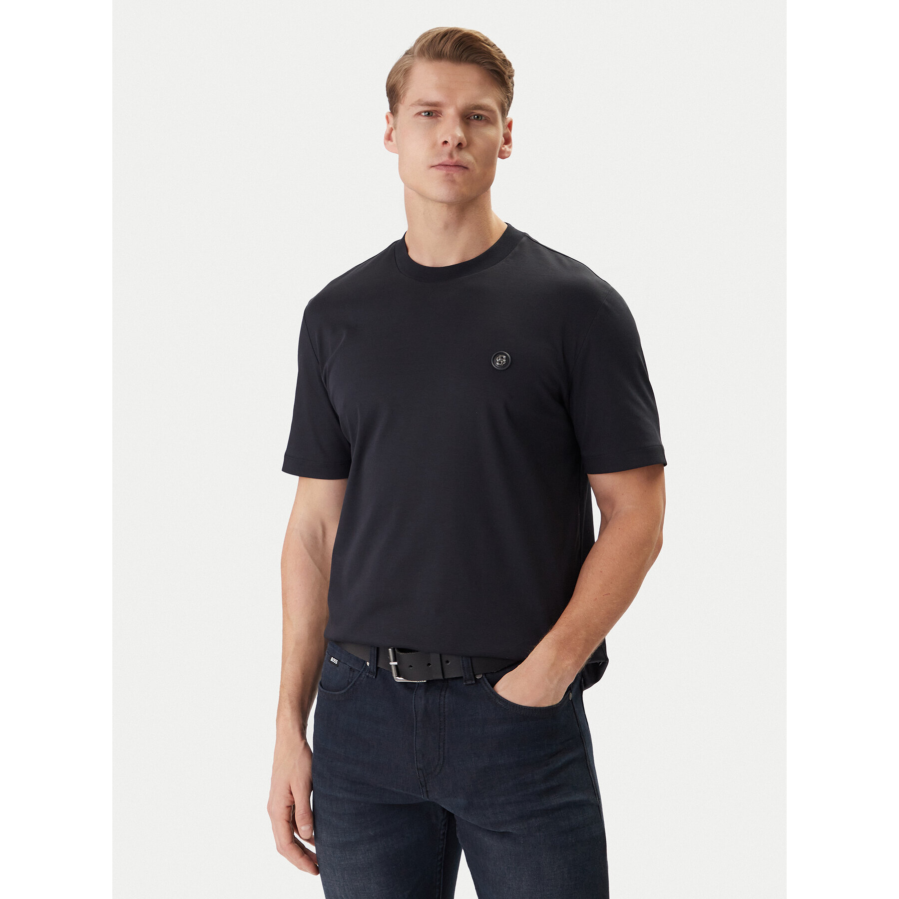 BOSS T-Shirt 50555844 Granatowy Regular Fit