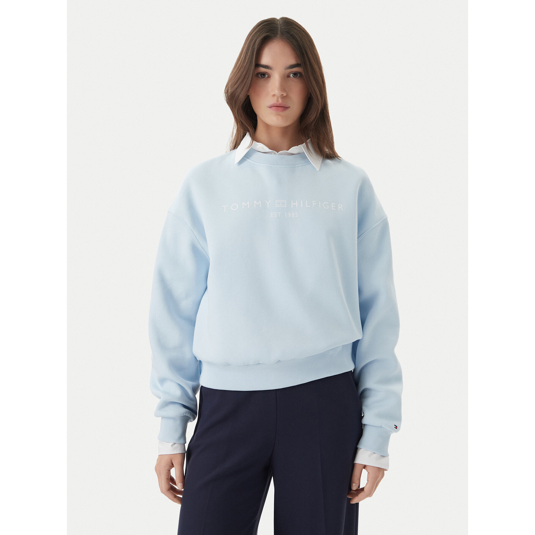 Tommy Hilfiger Bluza WW0WW47831 Niebieski jasny Regular Fit