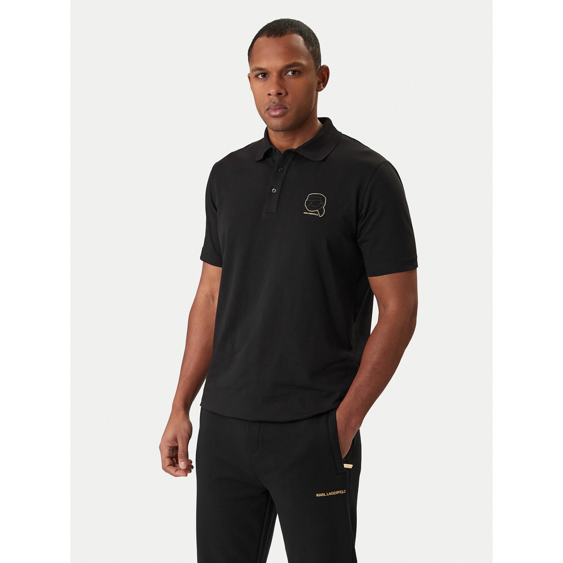 KARL LAGERFELD Polo 745025 561235 Czarny Regular Fit