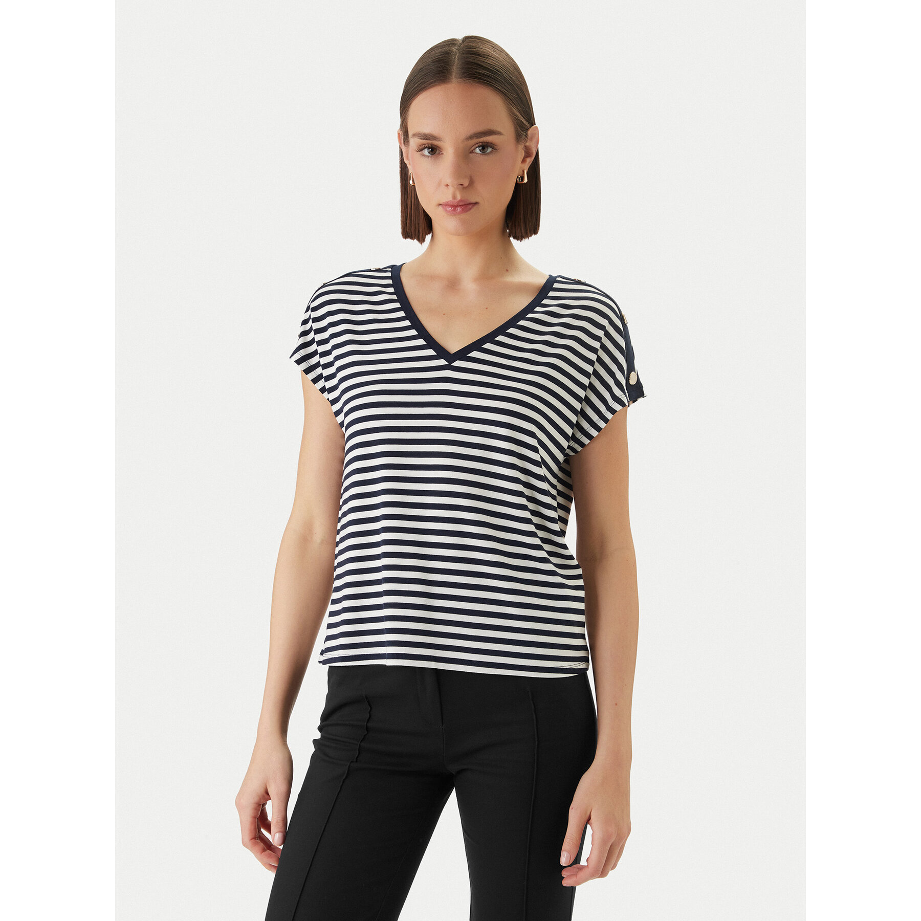 Morgan T-Shirt 261-DIVA Granatowy Regular Fit