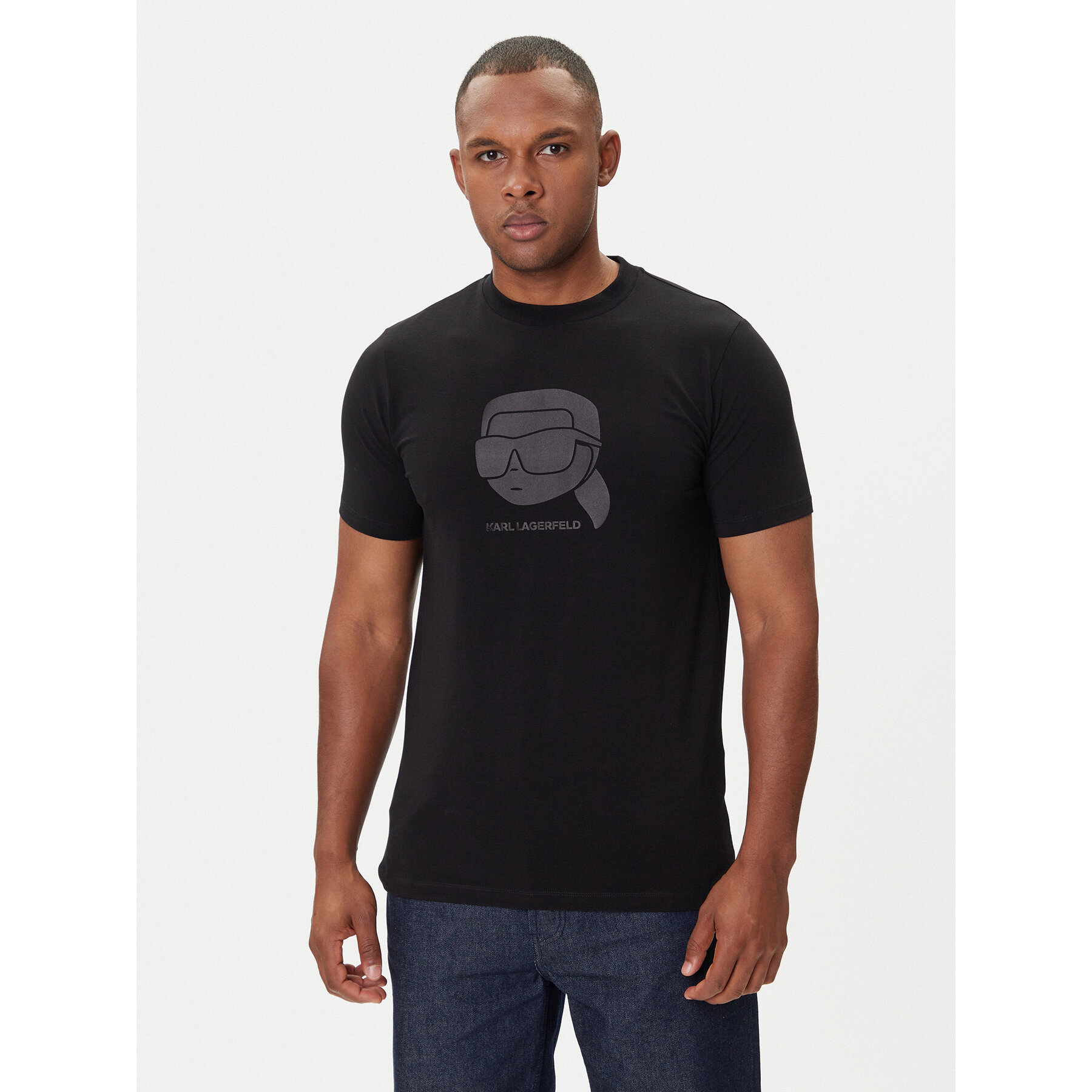 KARL LAGERFELD T-Shirt 755032 554221 Czarny Regular Fit