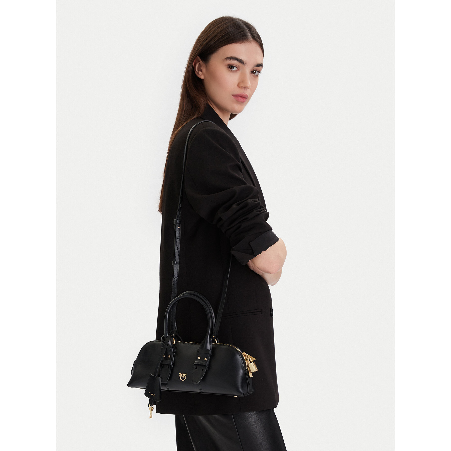 PINKO Torebka Bowling Bag Baguette AI 25-26 PLTT 105334 A0QO Czarny