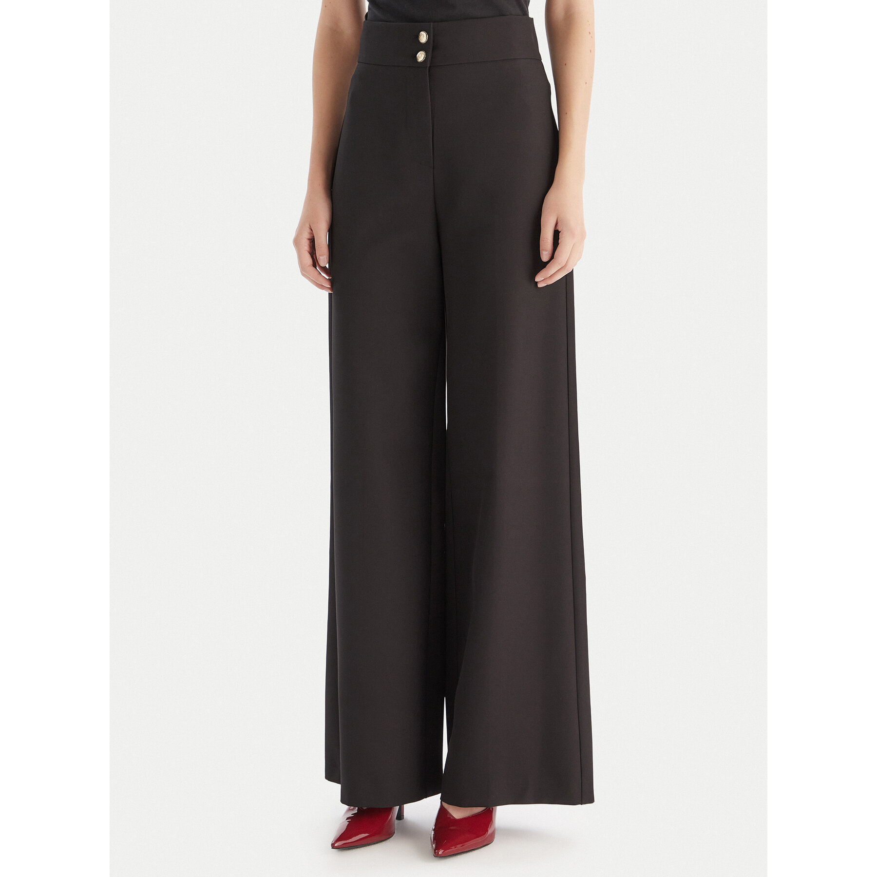 Maryley Spodnie materiałowe 25IB680/M17 Czarny Regular Fit