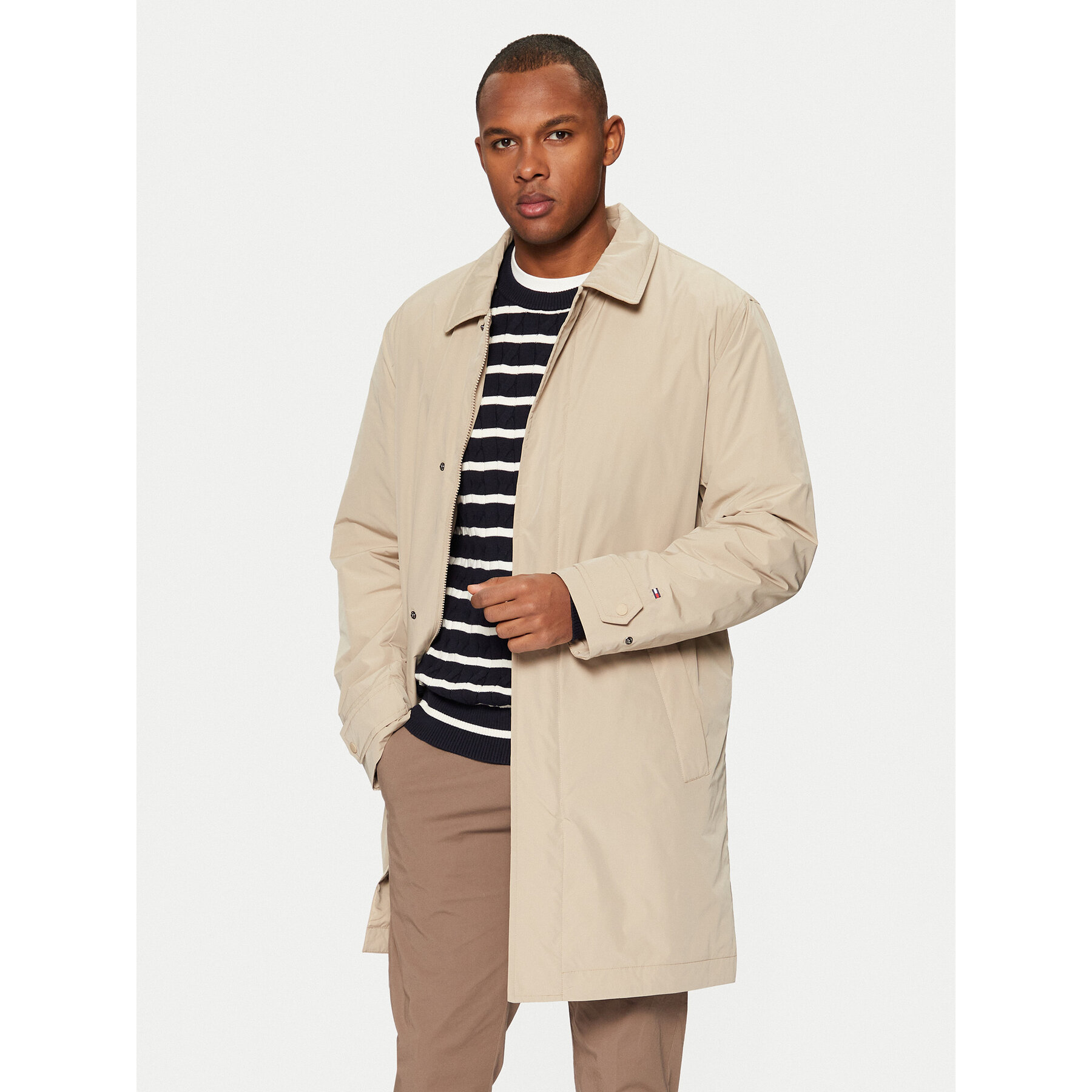 Tommy Hilfiger Płaszcz przejściowy MW0MW37651 Beżowy Regular Fit