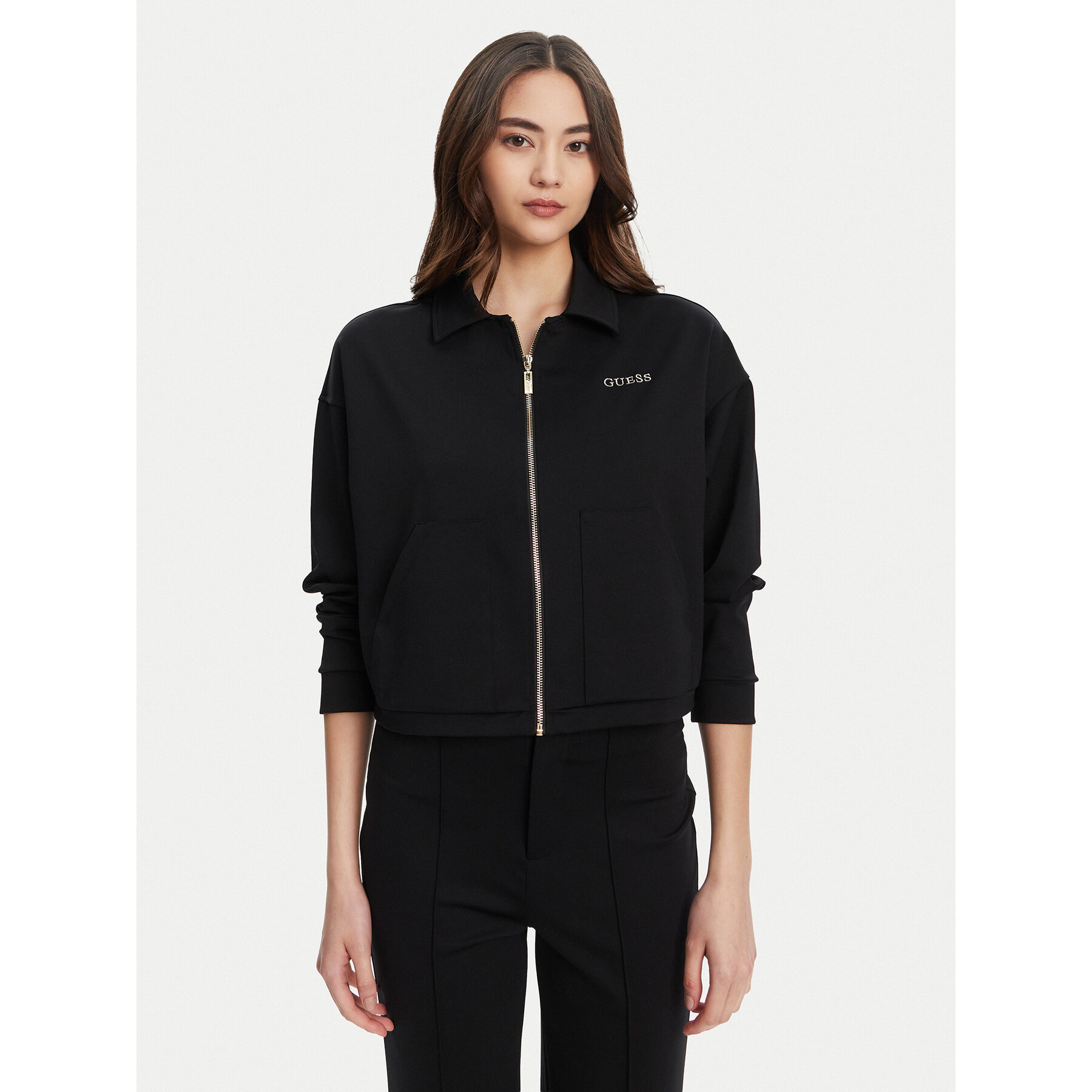Guess Bluza V5YL08 KCX42 Czarny Regular Fit