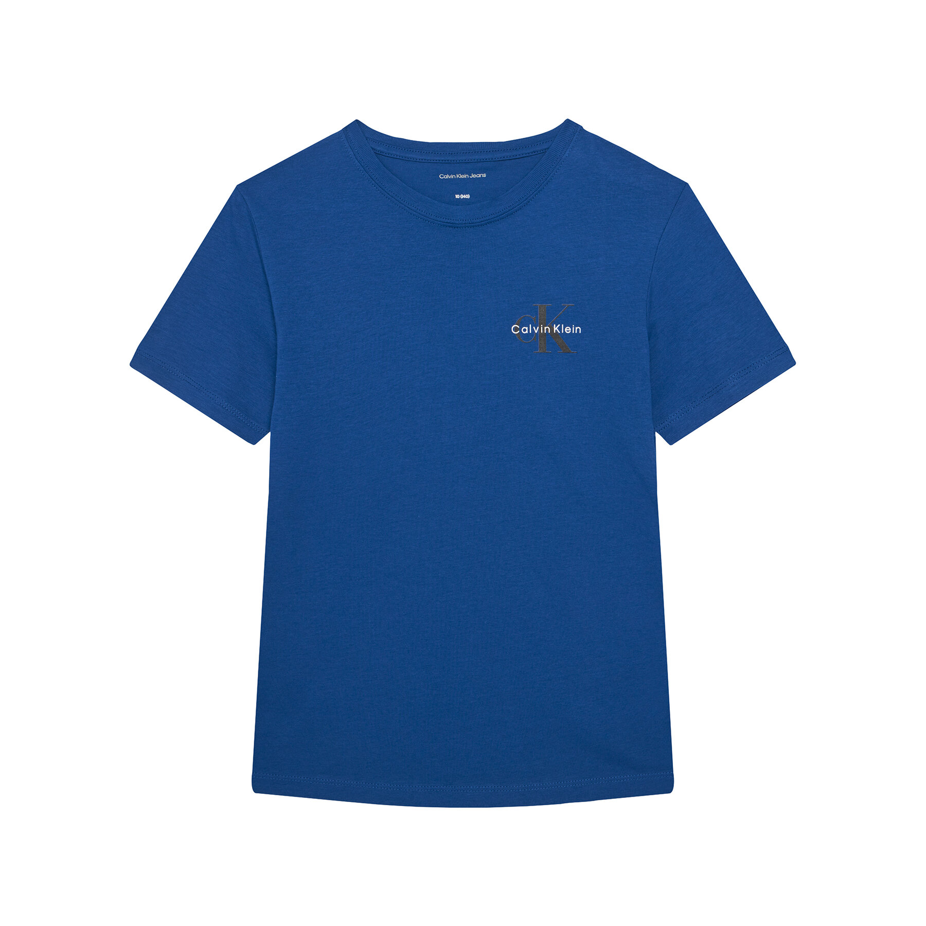 Calvin Klein Jeans T-Shirt Chest Monologo IU0IU00719 Niebieski Regular Fit