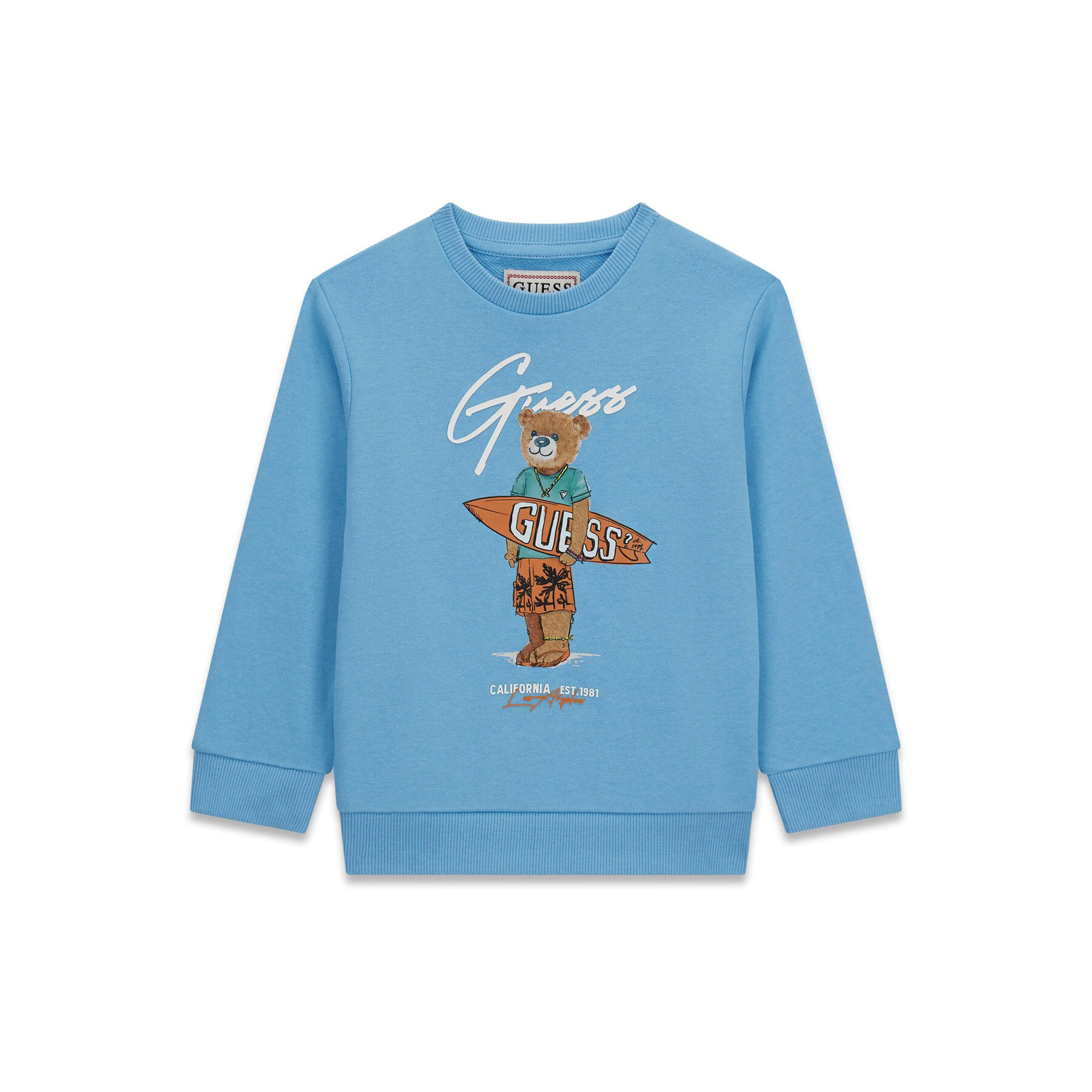 Guess Bluza N6GQ04 KA6R4 Niebieski Regular Fit