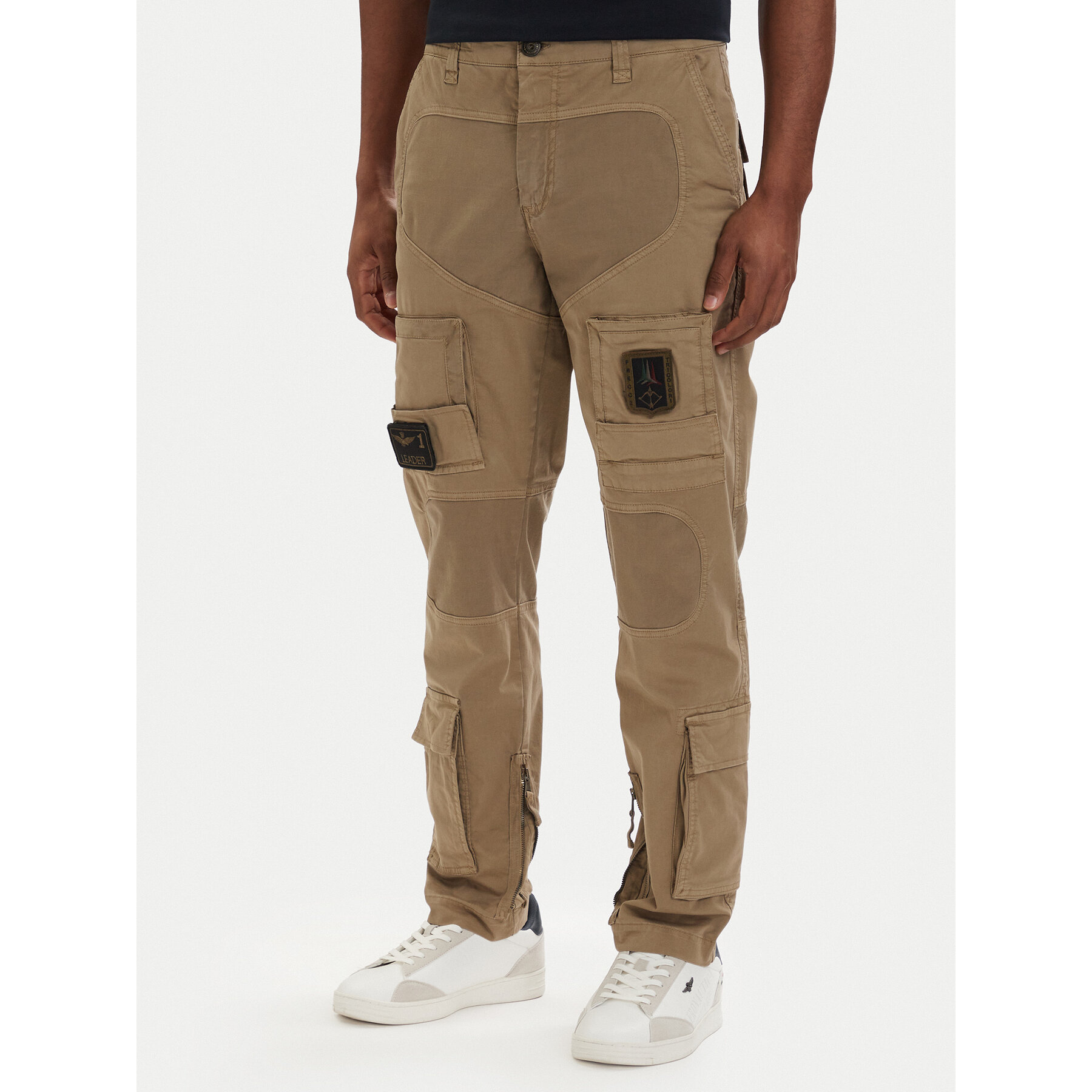 Aeronautica Militare Spodnie cargo 261PA1387UCT01493 Khaki Regular Fit