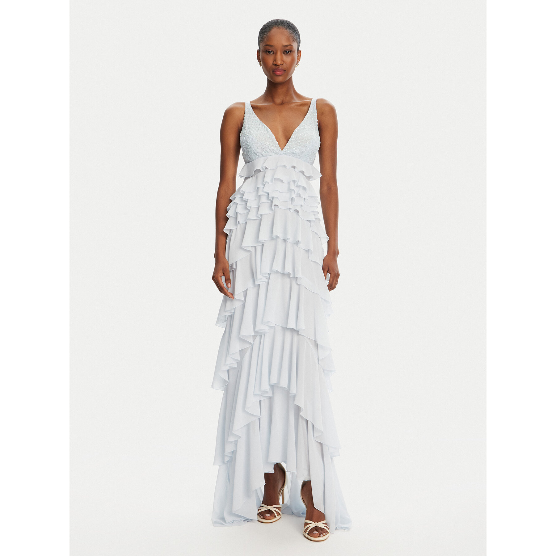 Elisabetta Franchi Sukienka koktajlowa AB-R42-52E2-V680 Biały Regular Fit