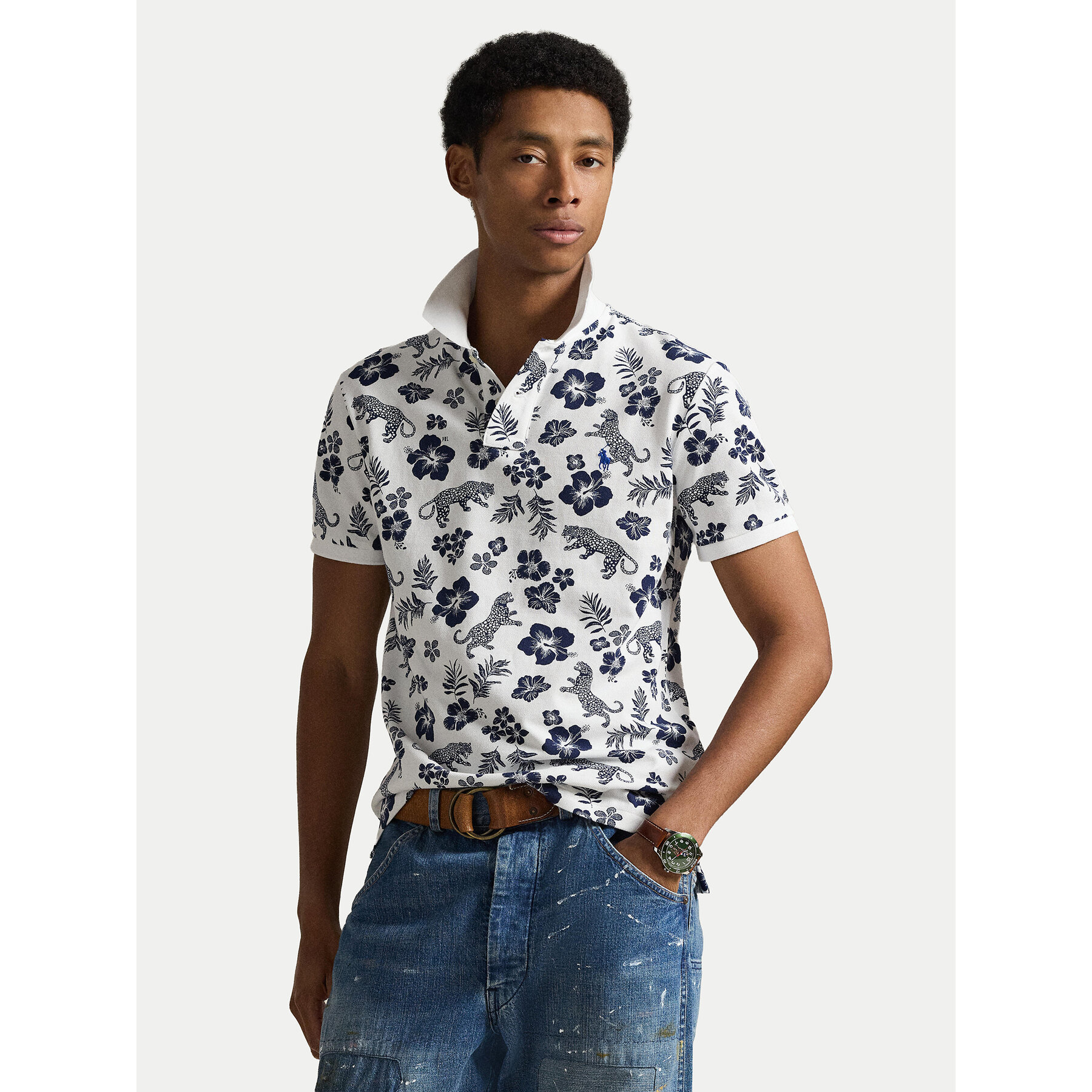 Polo Ralph Lauren Polo 710B13541001 Biały Slim Fit