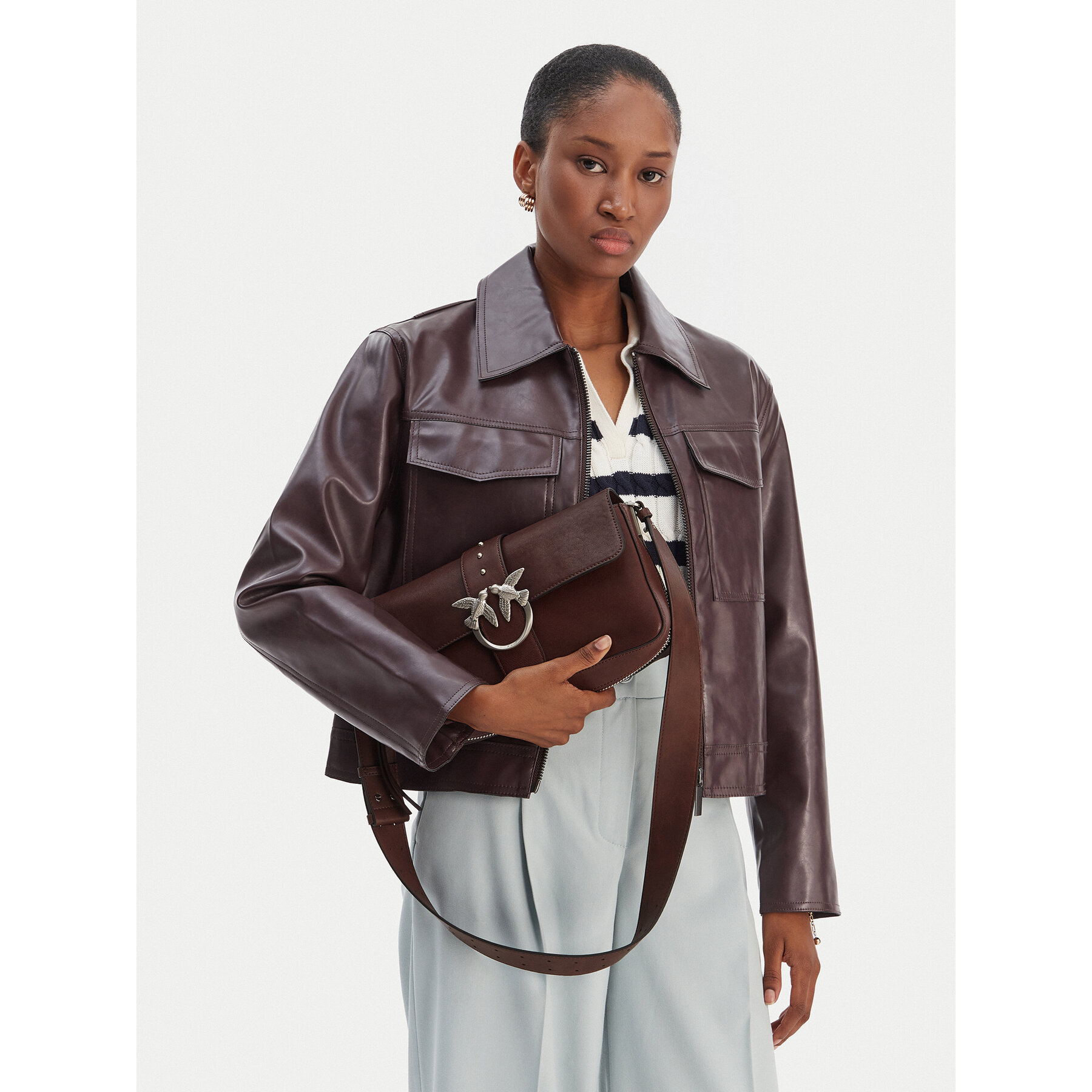 PINKO Torba Love One Slouchy Zip Classic AI 25-26 PLTT 105081 A2JG Brązowy